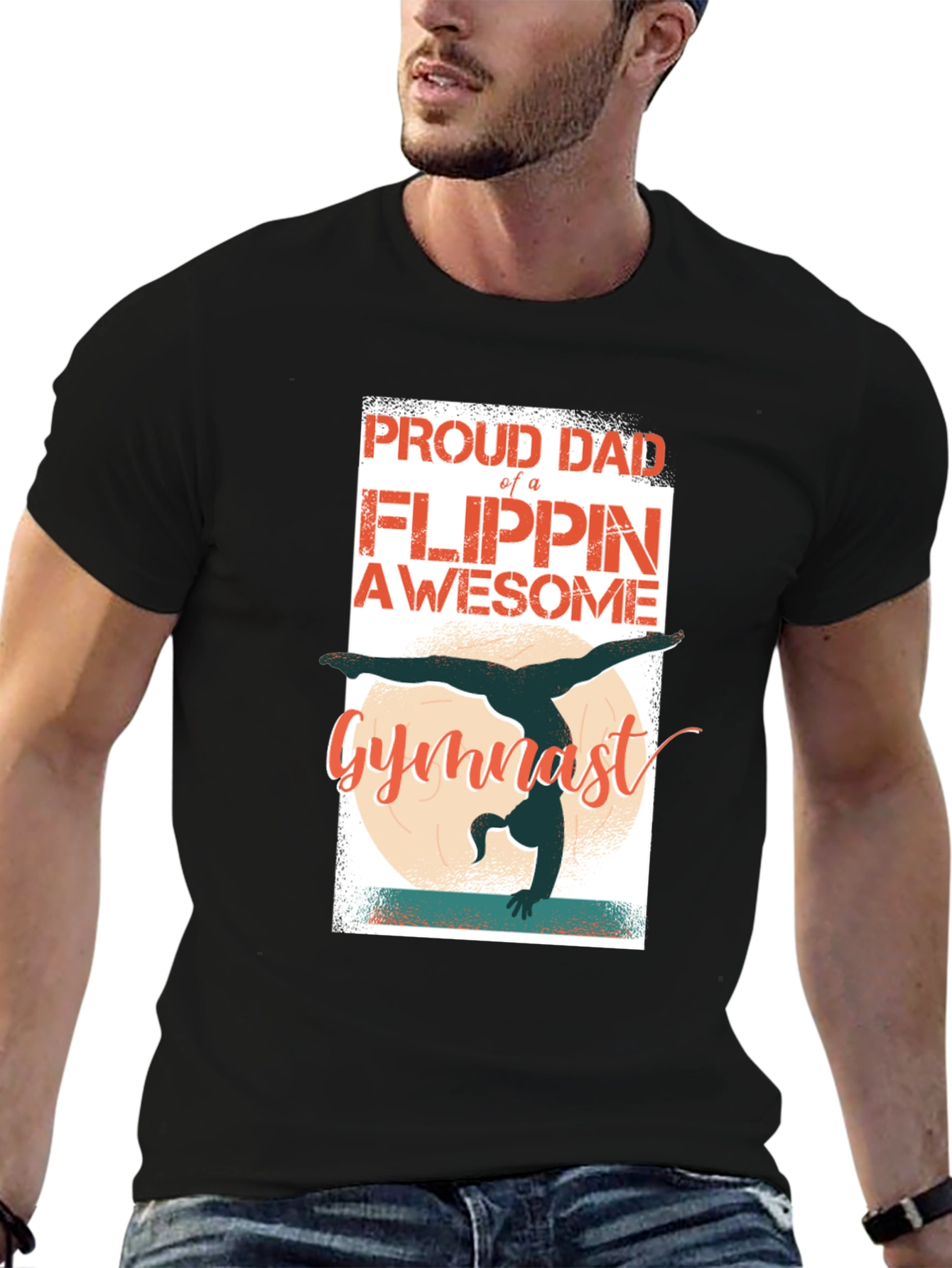 Proud Dad Gymnast T-Shirt - Flippin Awesome Gift