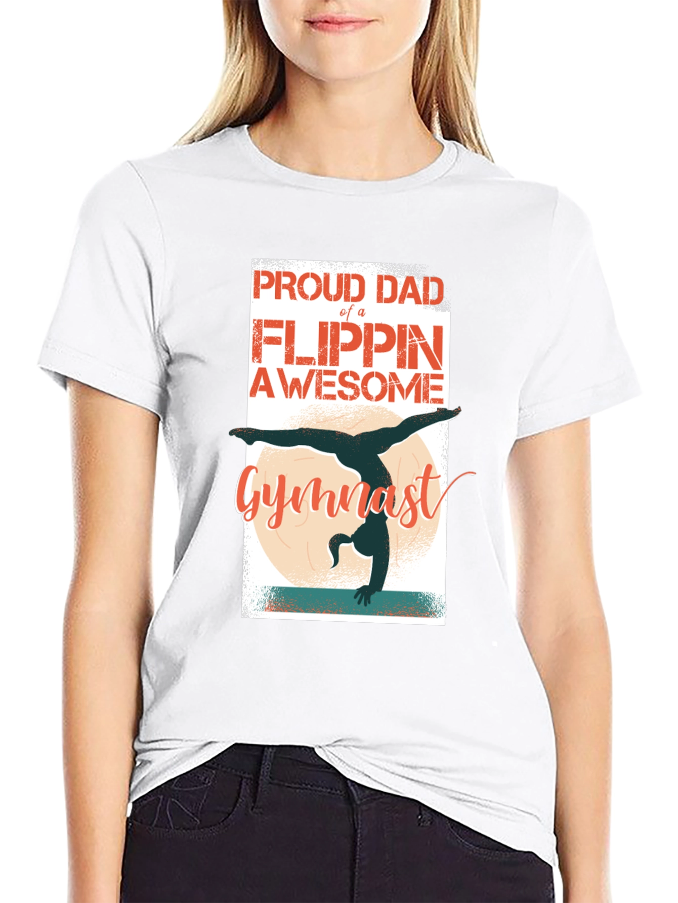 Proud Dad Gymnast T-Shirt - Flippin Awesome Gift