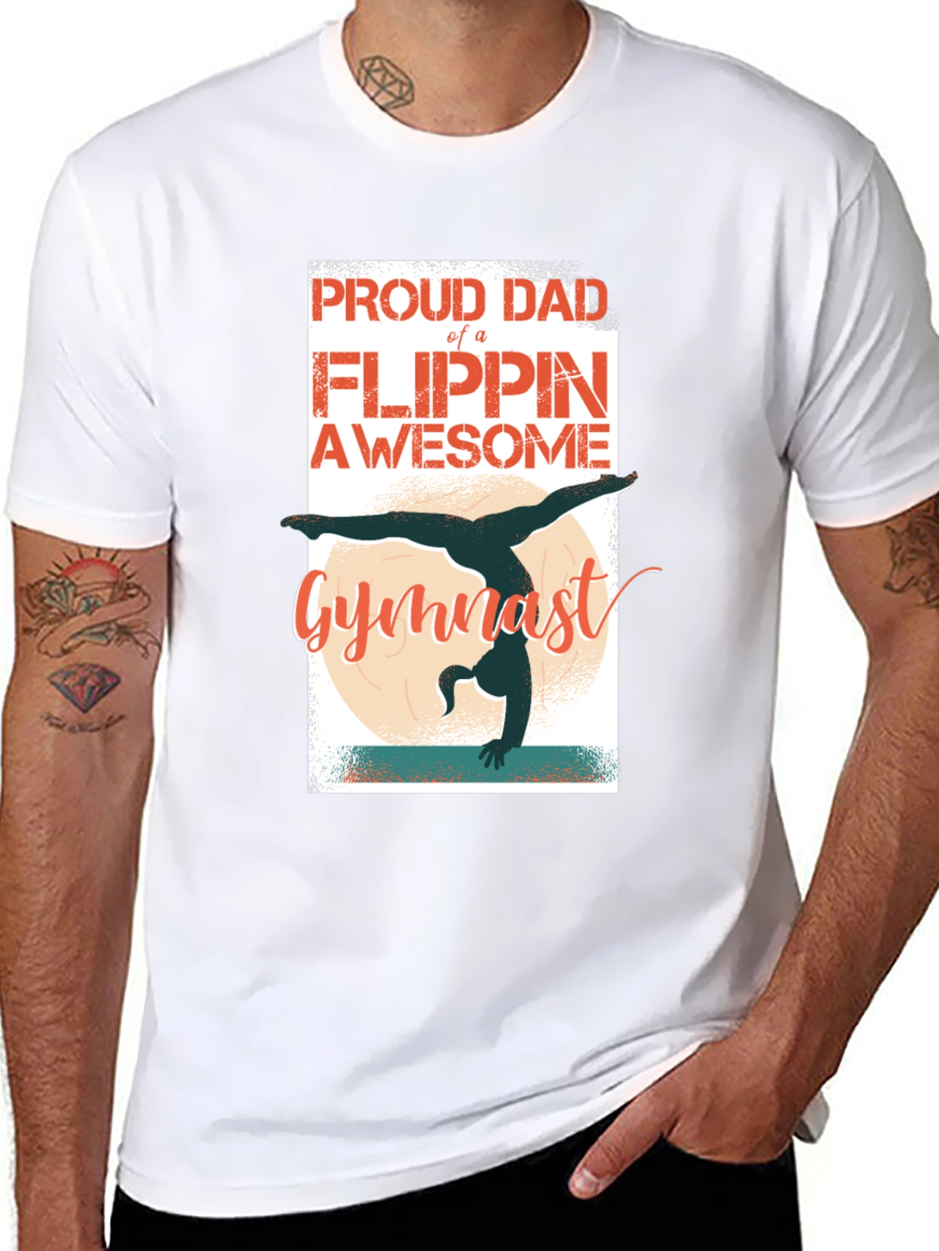 Proud Dad Gymnast T-Shirt - Flippin Awesome Gift