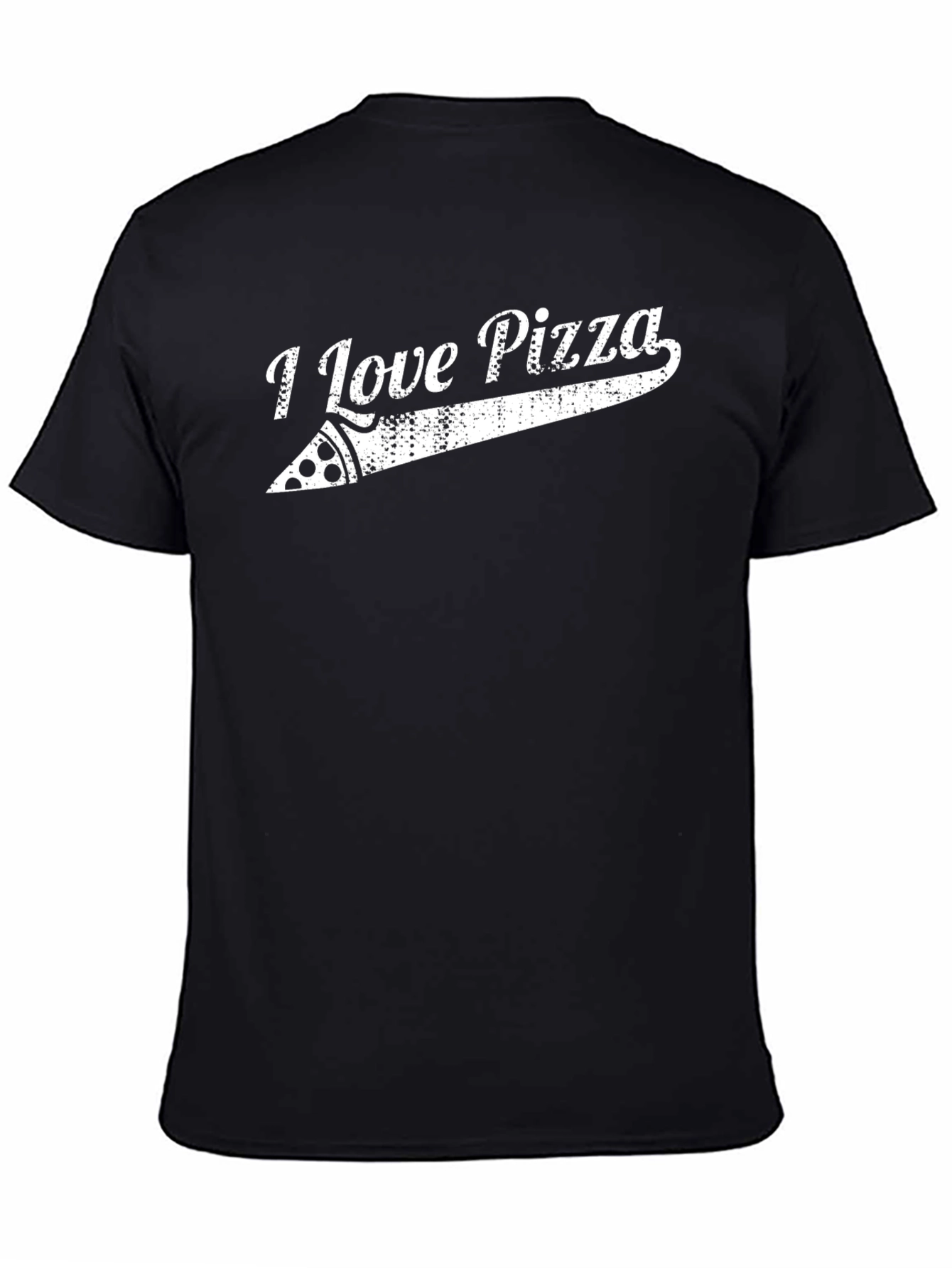I Love Pizza Graphic T-Shirt - Black Casual Tee