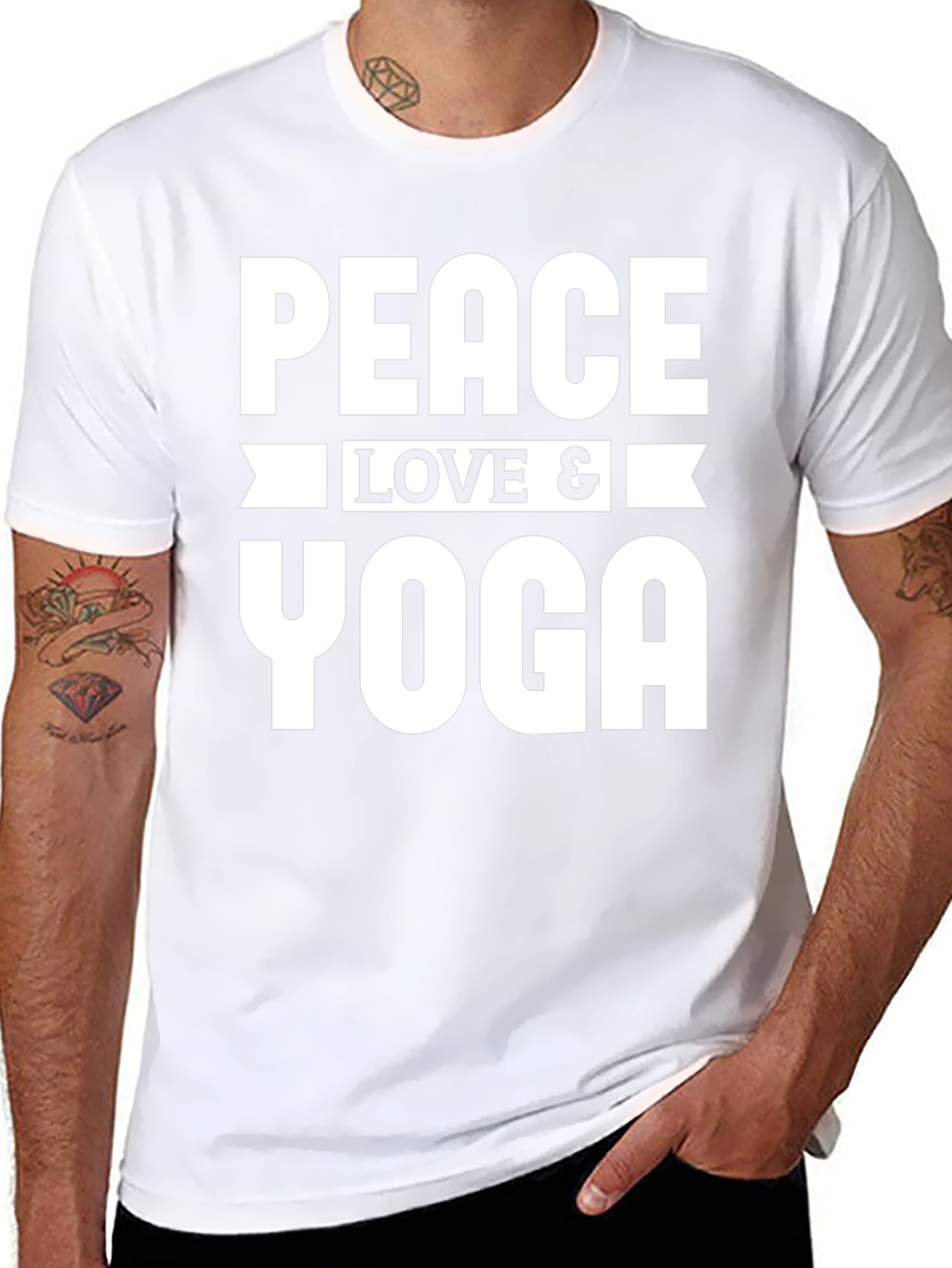 Peace Love Yoga Graphic Tee - Unisex Black T-Shirt