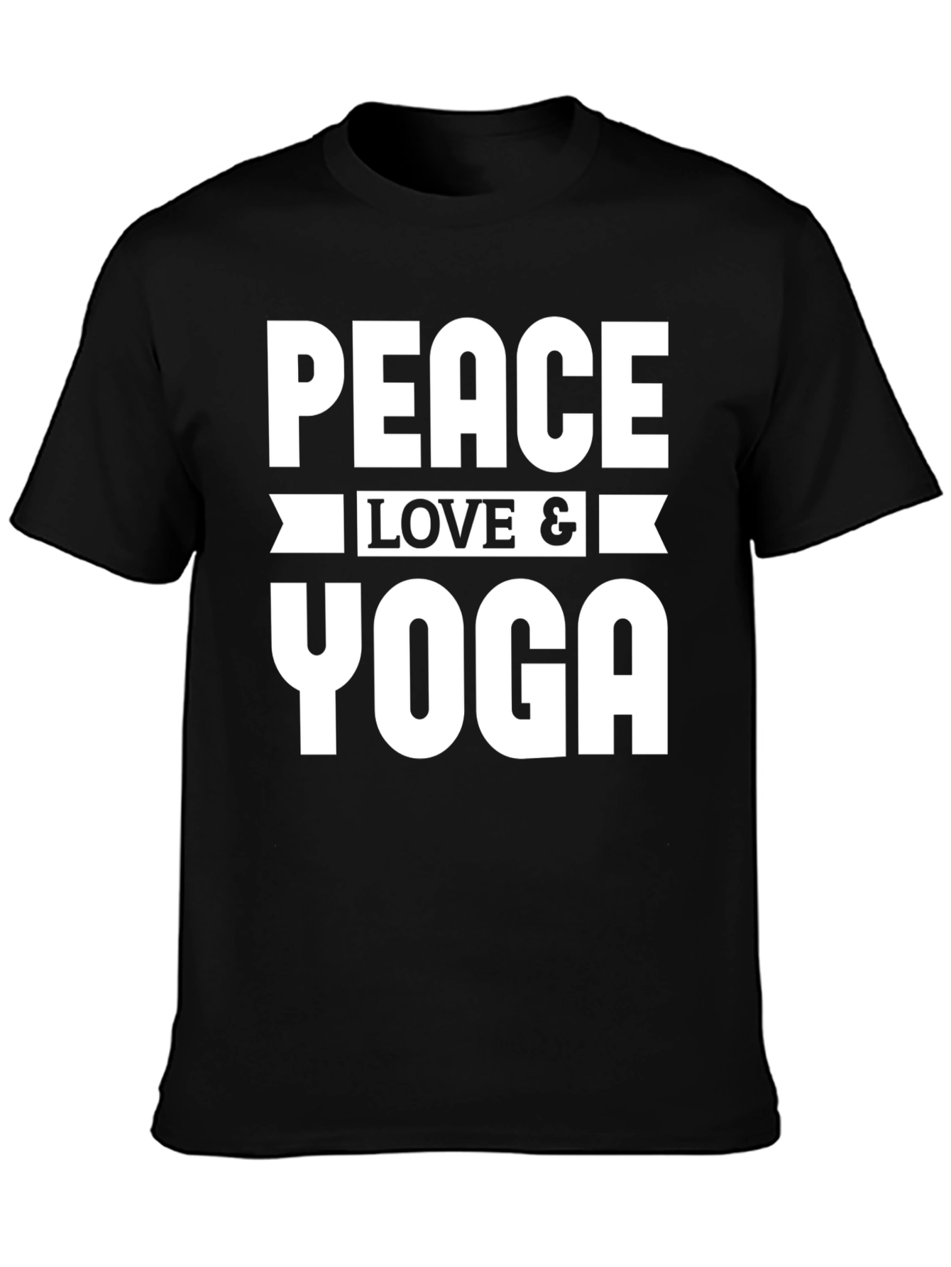 Peace Love Yoga Graphic Tee - Unisex Black T-Shirt