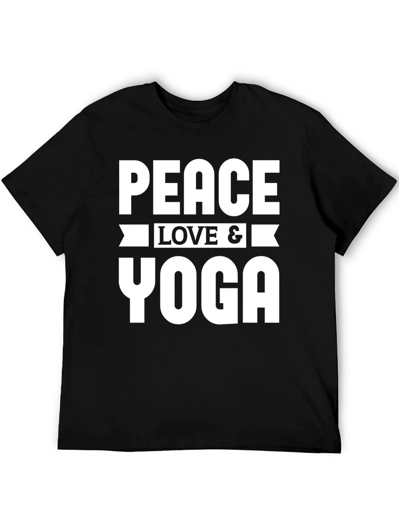 Peace Love Yoga Graphic Tee - Unisex Black T-Shirt