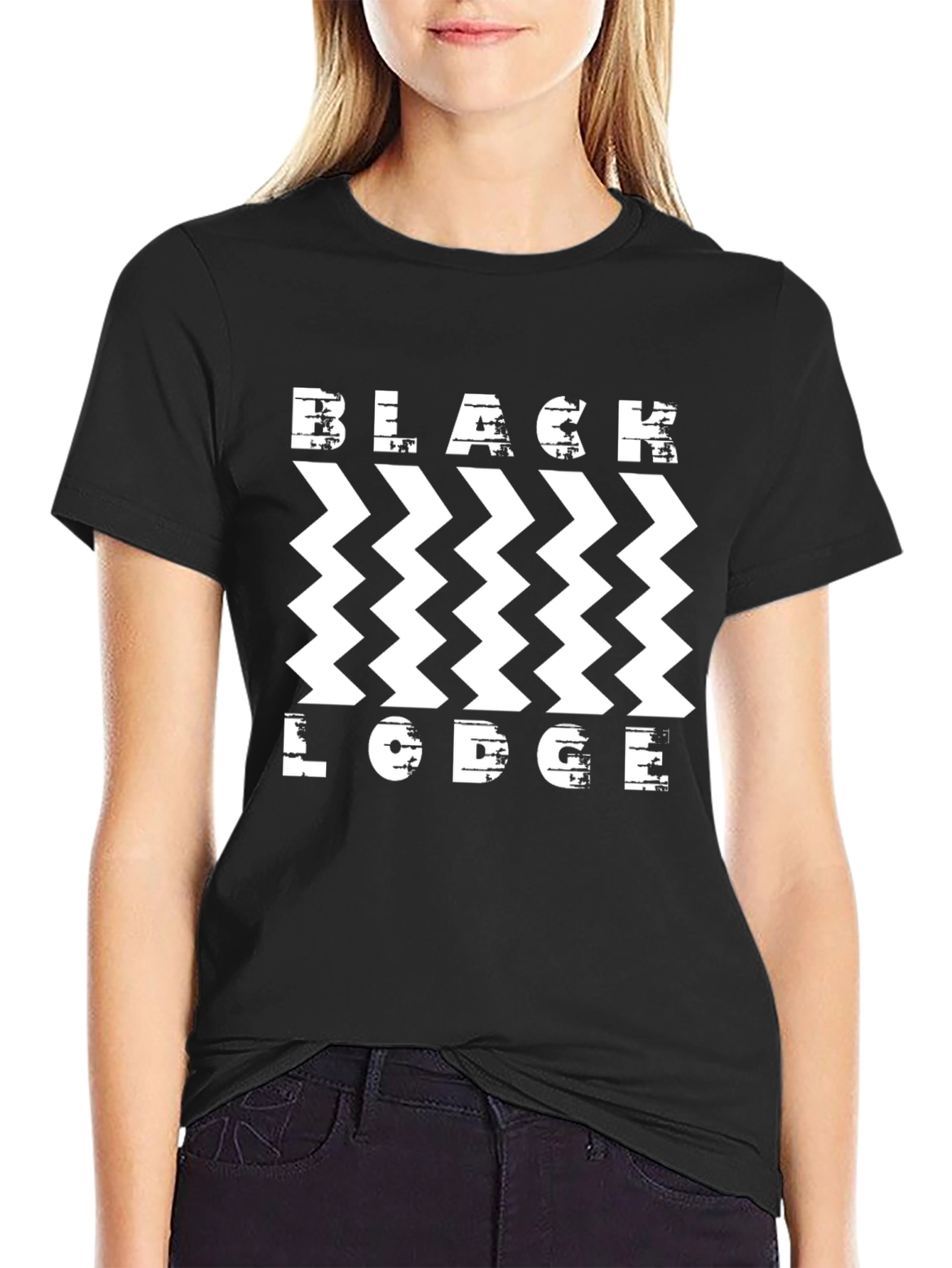 Black Lodge Zigzag T-Shirt - Stylish Graphic Tee