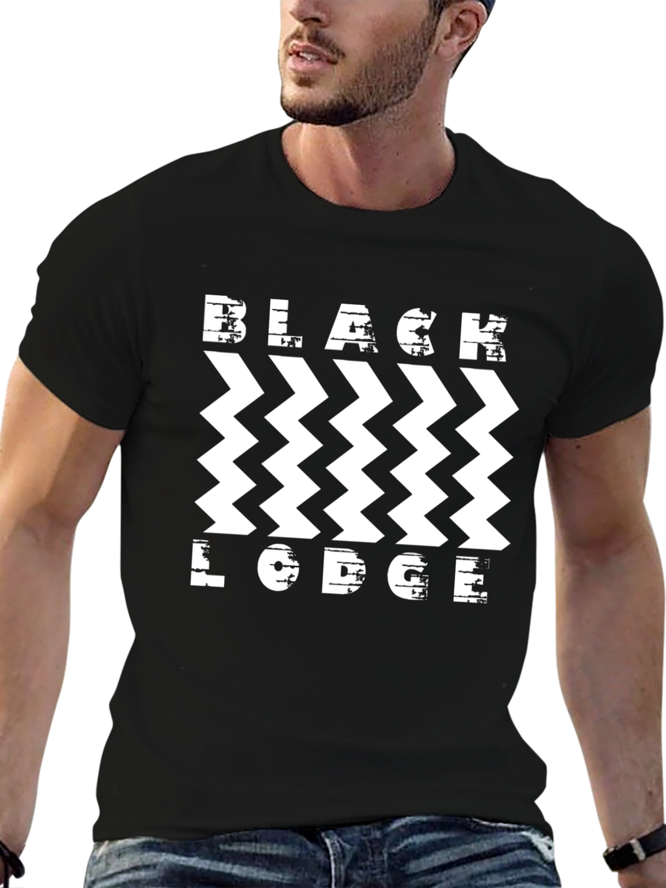 Black Lodge Zigzag T-Shirt - Stylish Graphic Tee