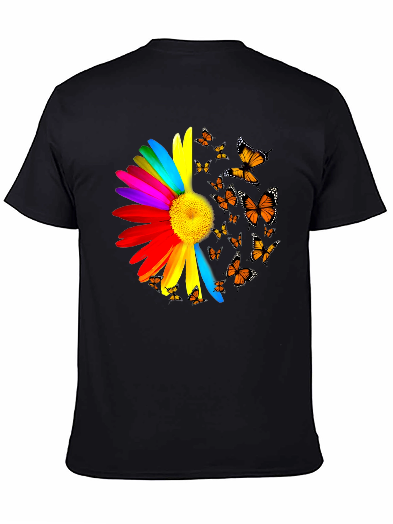 Rainbow Sunflower Butterfly T-Shirt