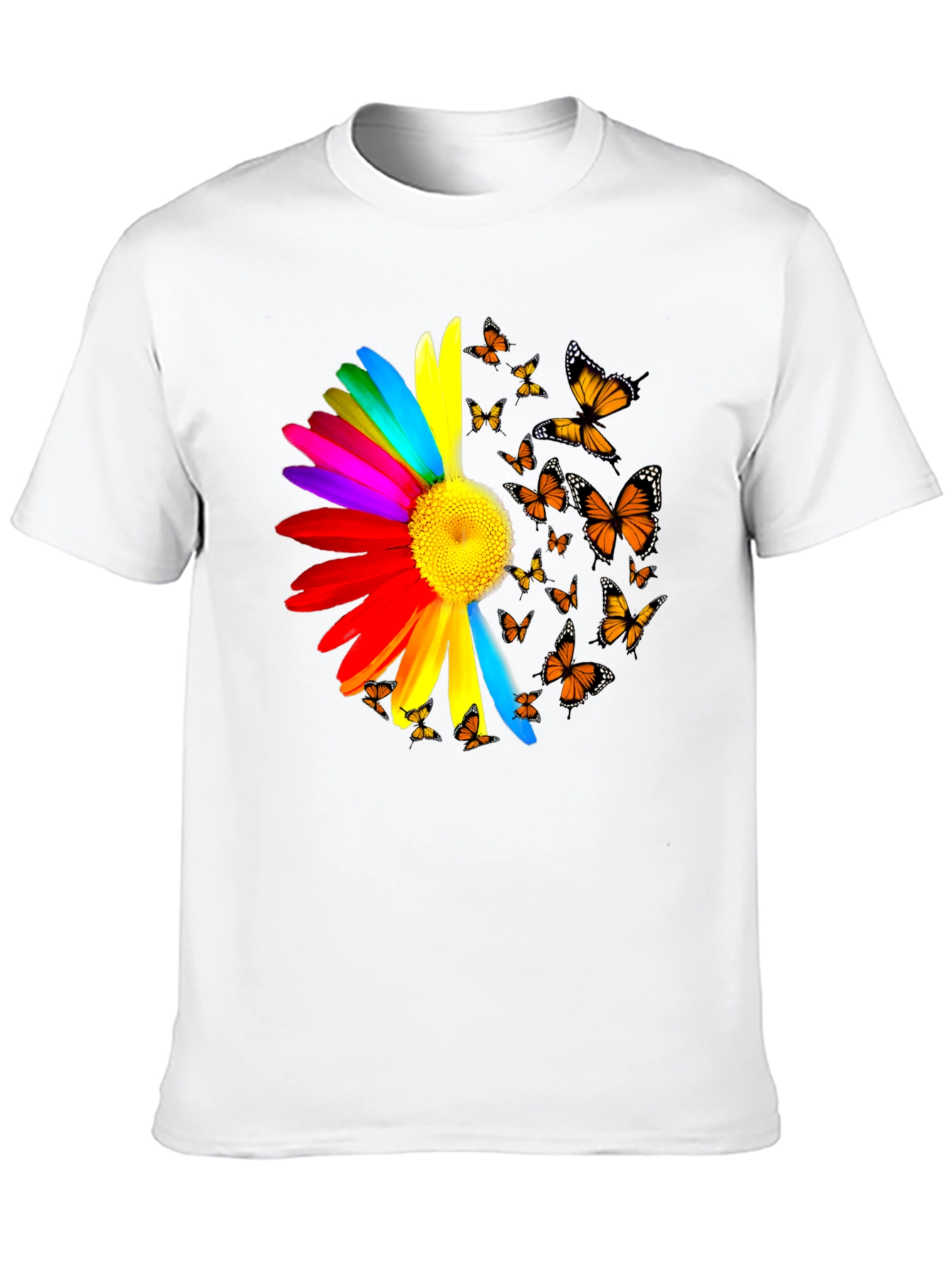 Rainbow Sunflower Butterfly T-Shirt