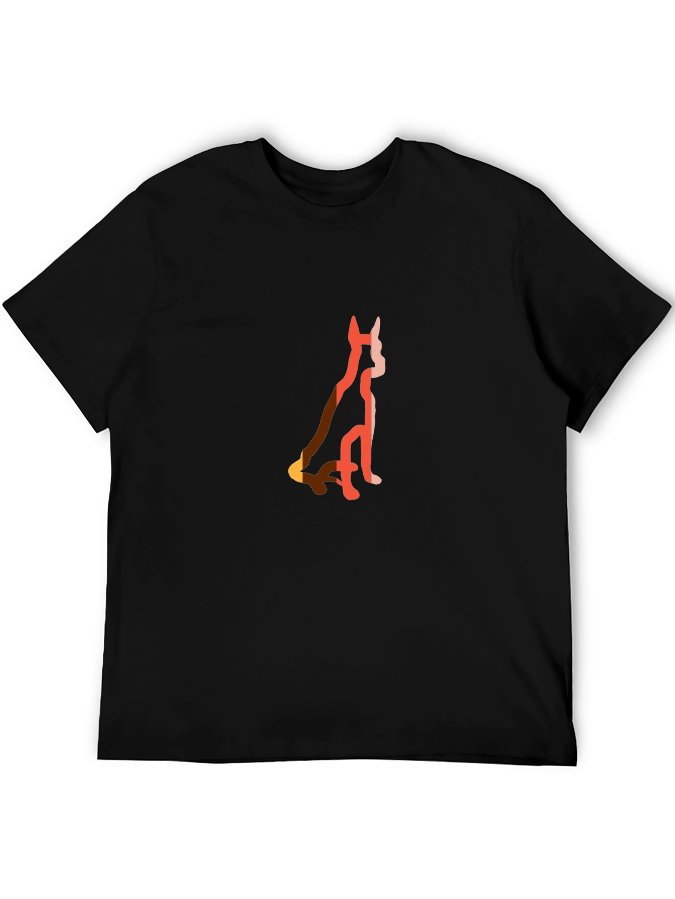 Cool Dog Silhouette Graphic Tee - Black