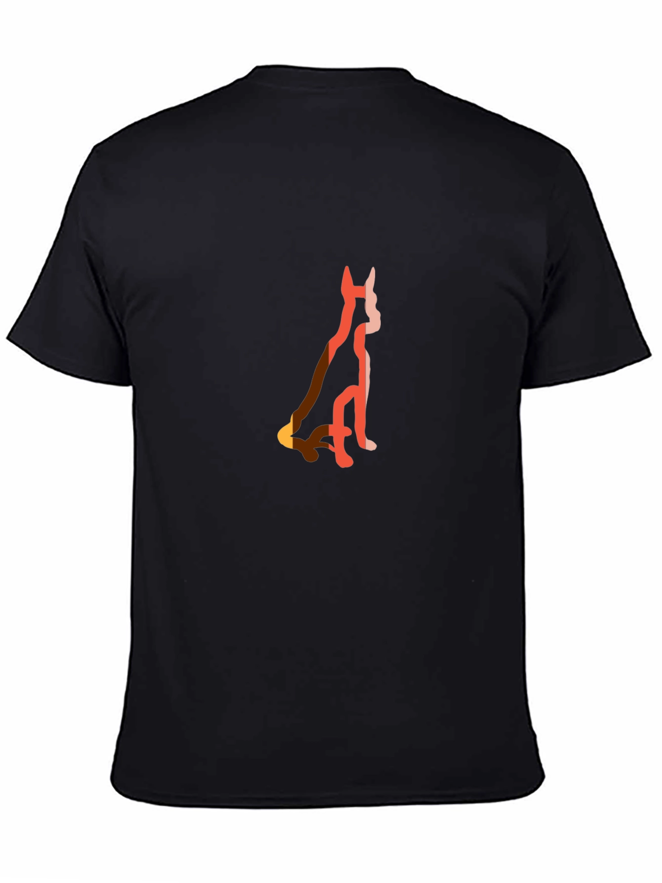 Cool Dog Silhouette Graphic Tee - Black