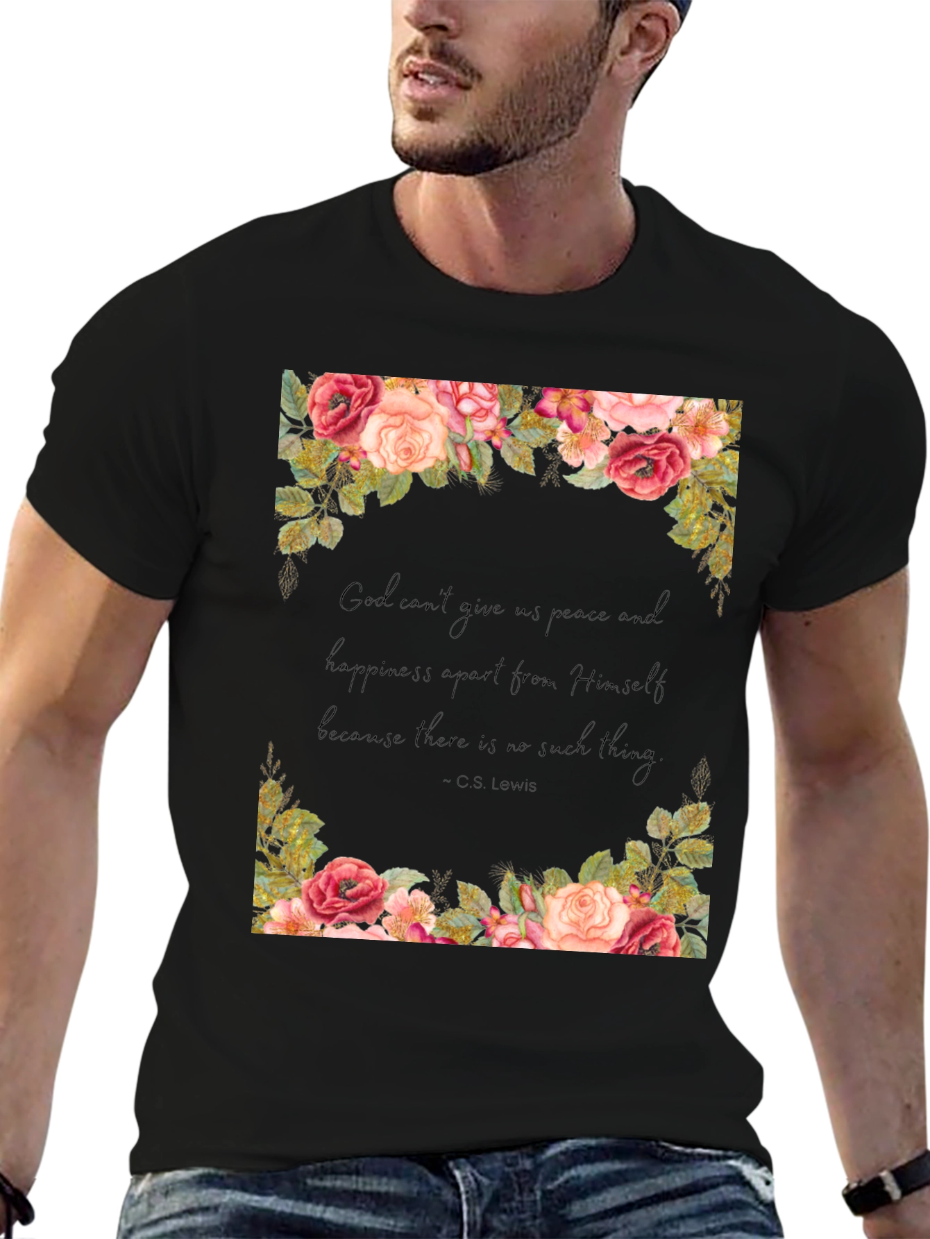 Floral Quote T-Shirt - Gods Peace