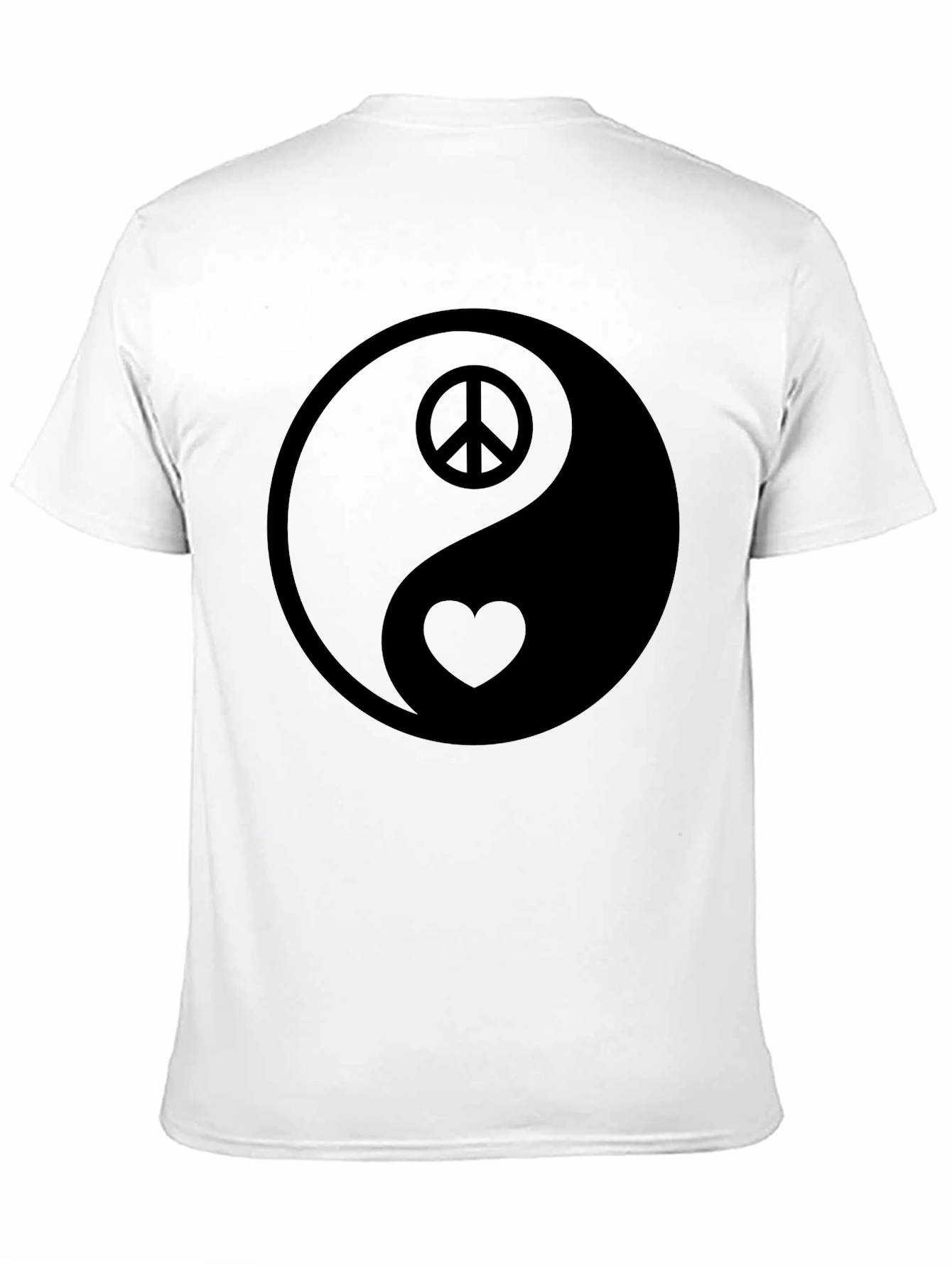 Yin Yang Peace & Love Black Graphic Tee