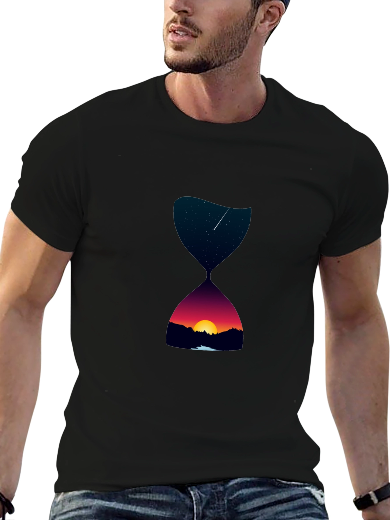 Hourglass Sunset Graphic Tee - Unique Design