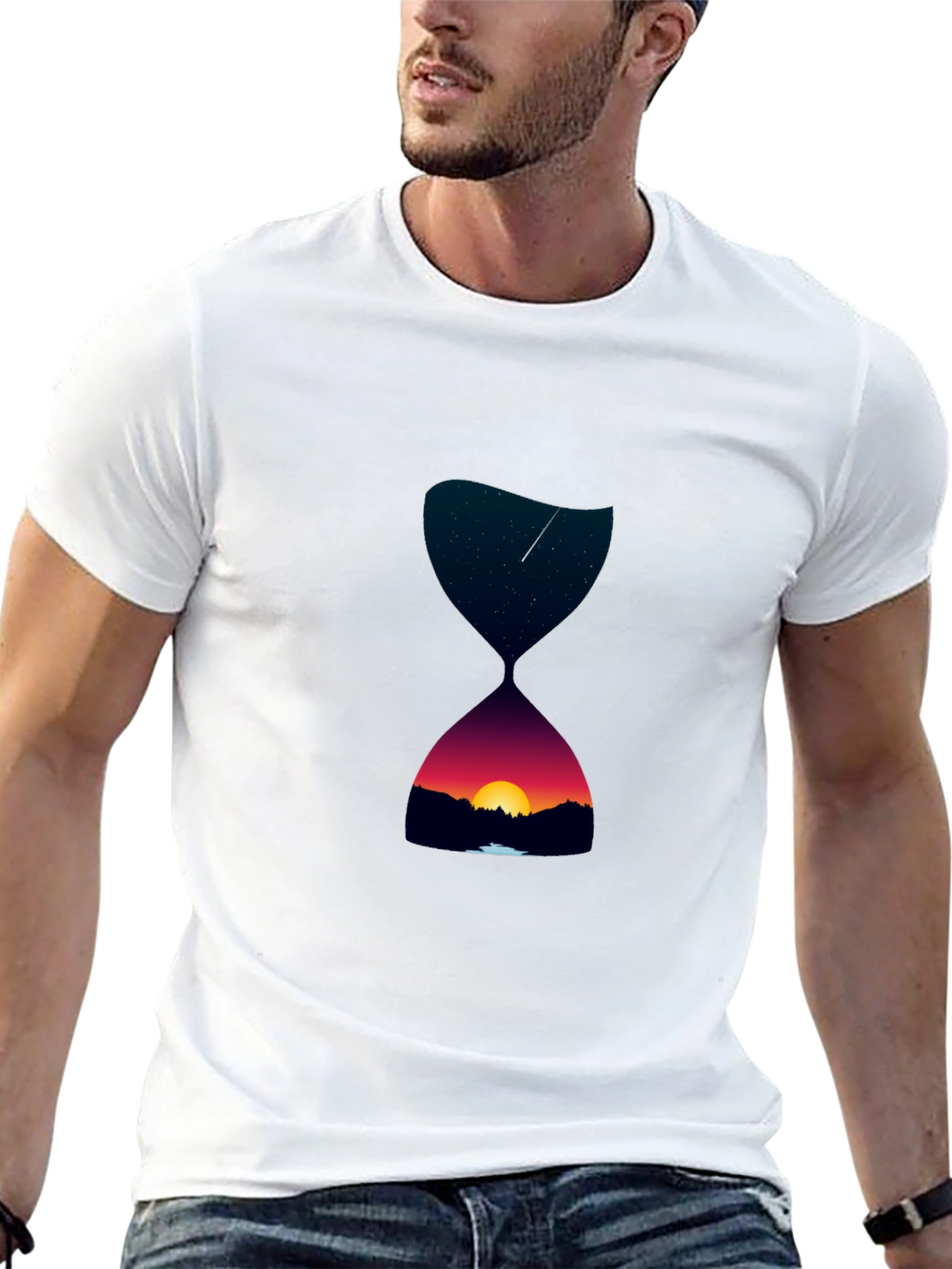 Hourglass Sunset Graphic Tee - Unique Design