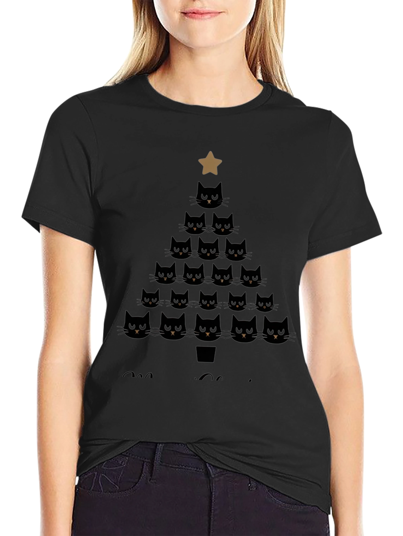 Cats Christmas Tree Graphic Tee - Holiday Style