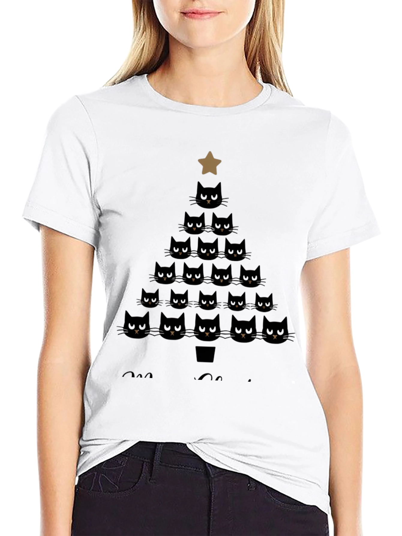Cats Christmas Tree Graphic Tee - Holiday Style