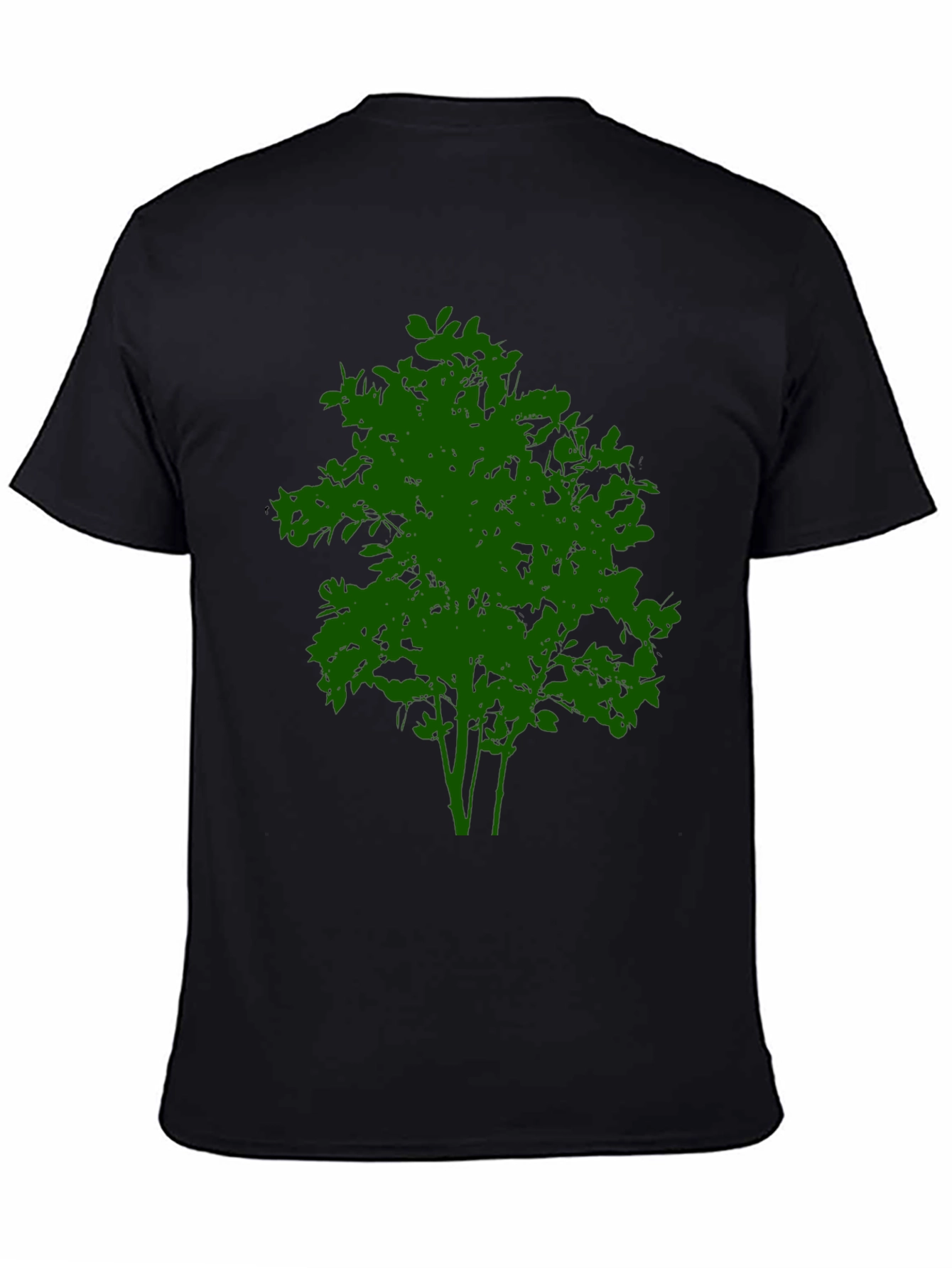 Green Tree Graphic Black T-Shirt - Nature Inspired Design