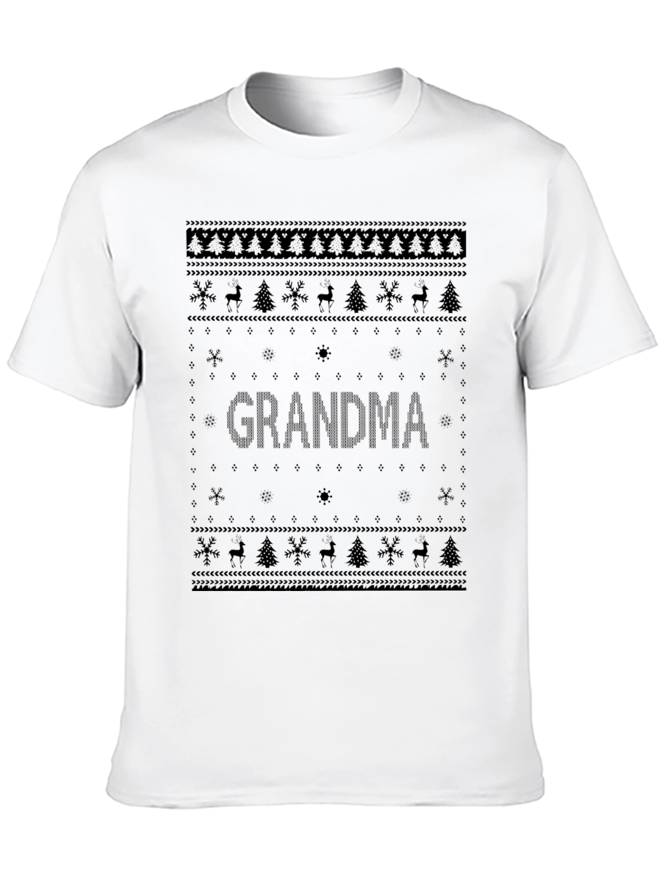 Grandma Ugly Christmas Sweater Style T-Shirt