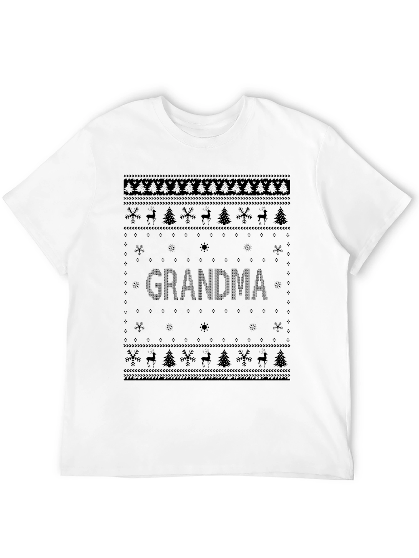 Grandma Ugly Christmas Sweater Style T-Shirt
