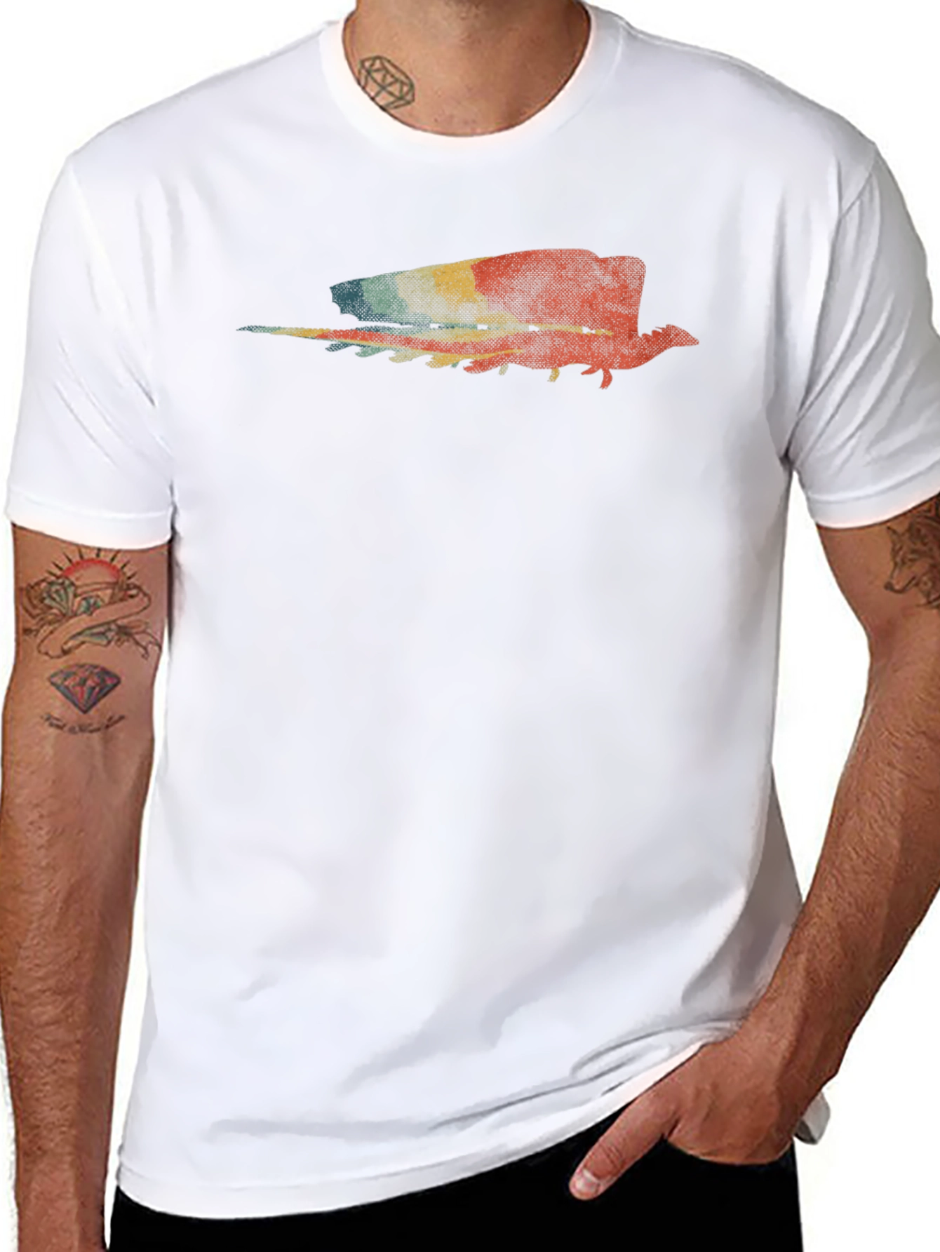 Retro Style Dragon T-Shirt - Black