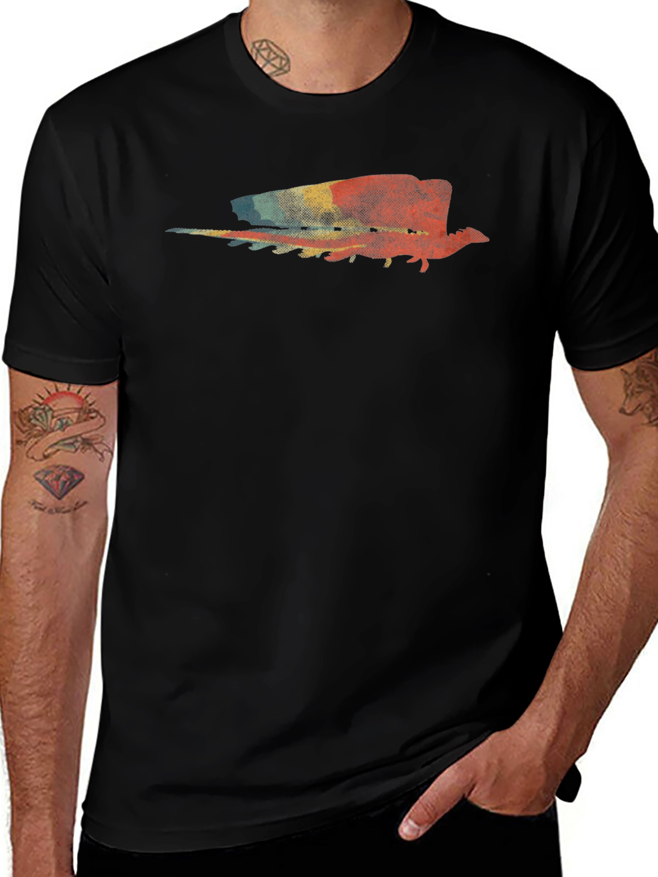 Retro Style Dragon T-Shirt - Black