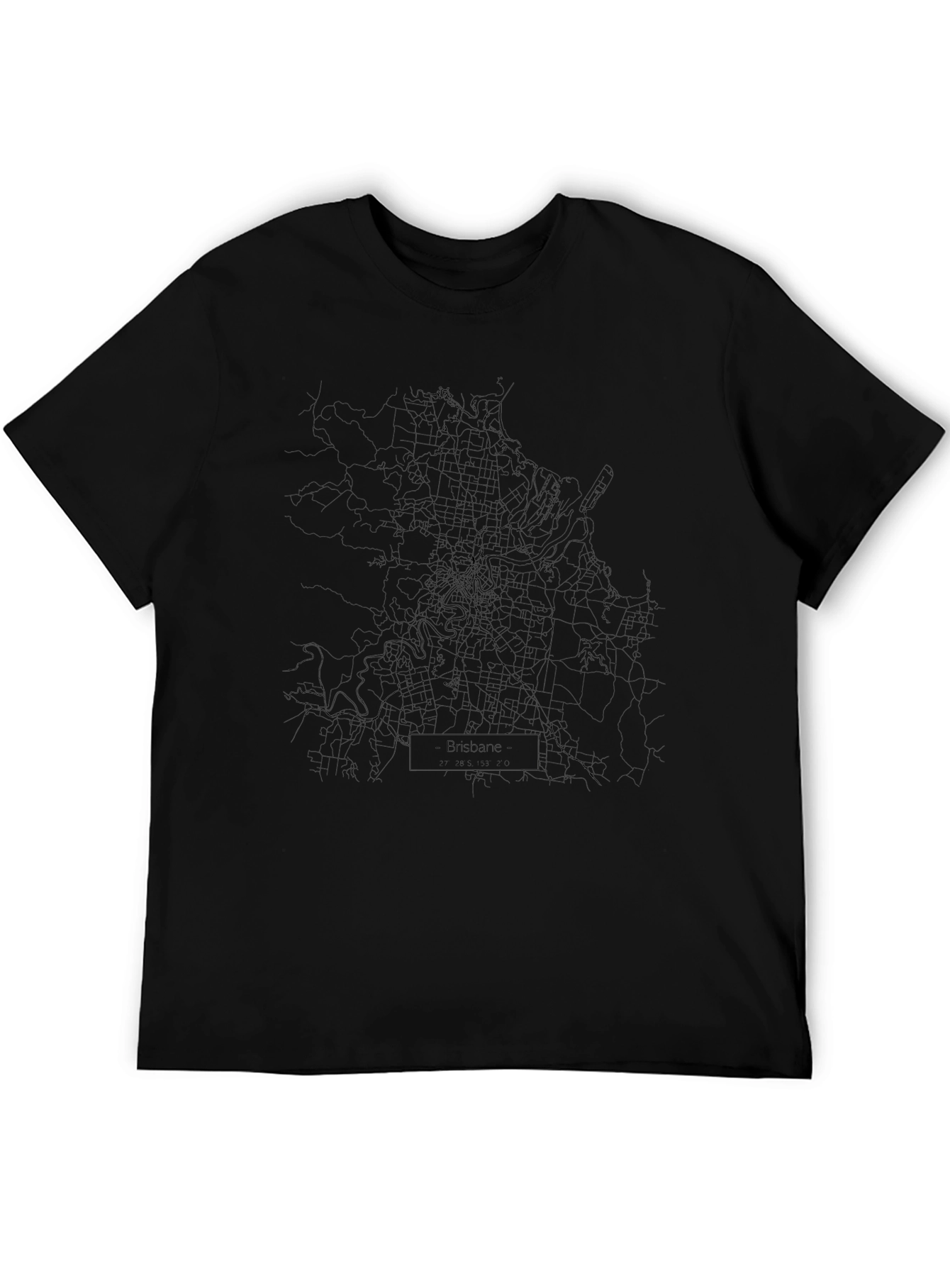 Brisbane City Map Graphic Tee - Black