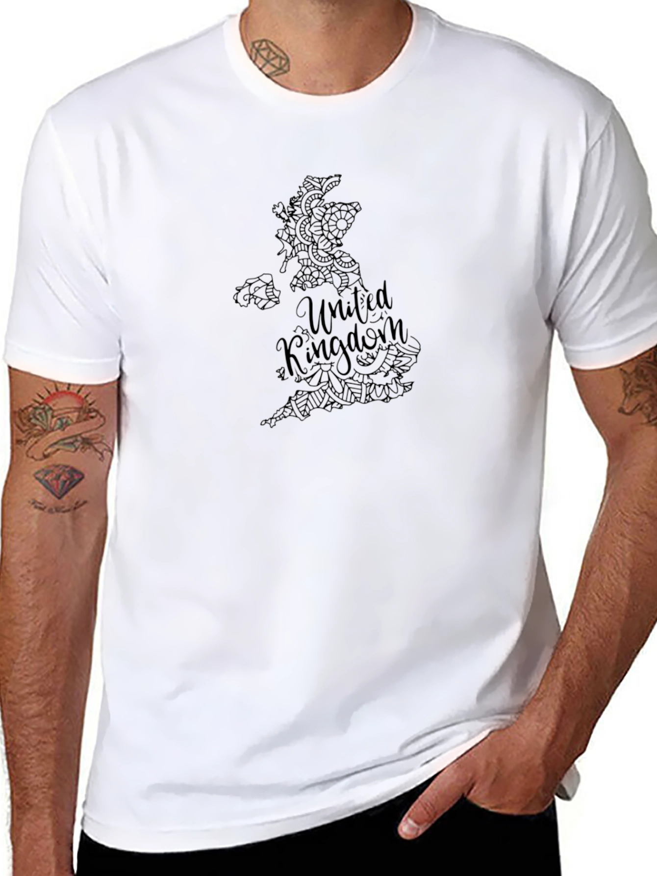 United Kingdom Map Graphic Tee - Black