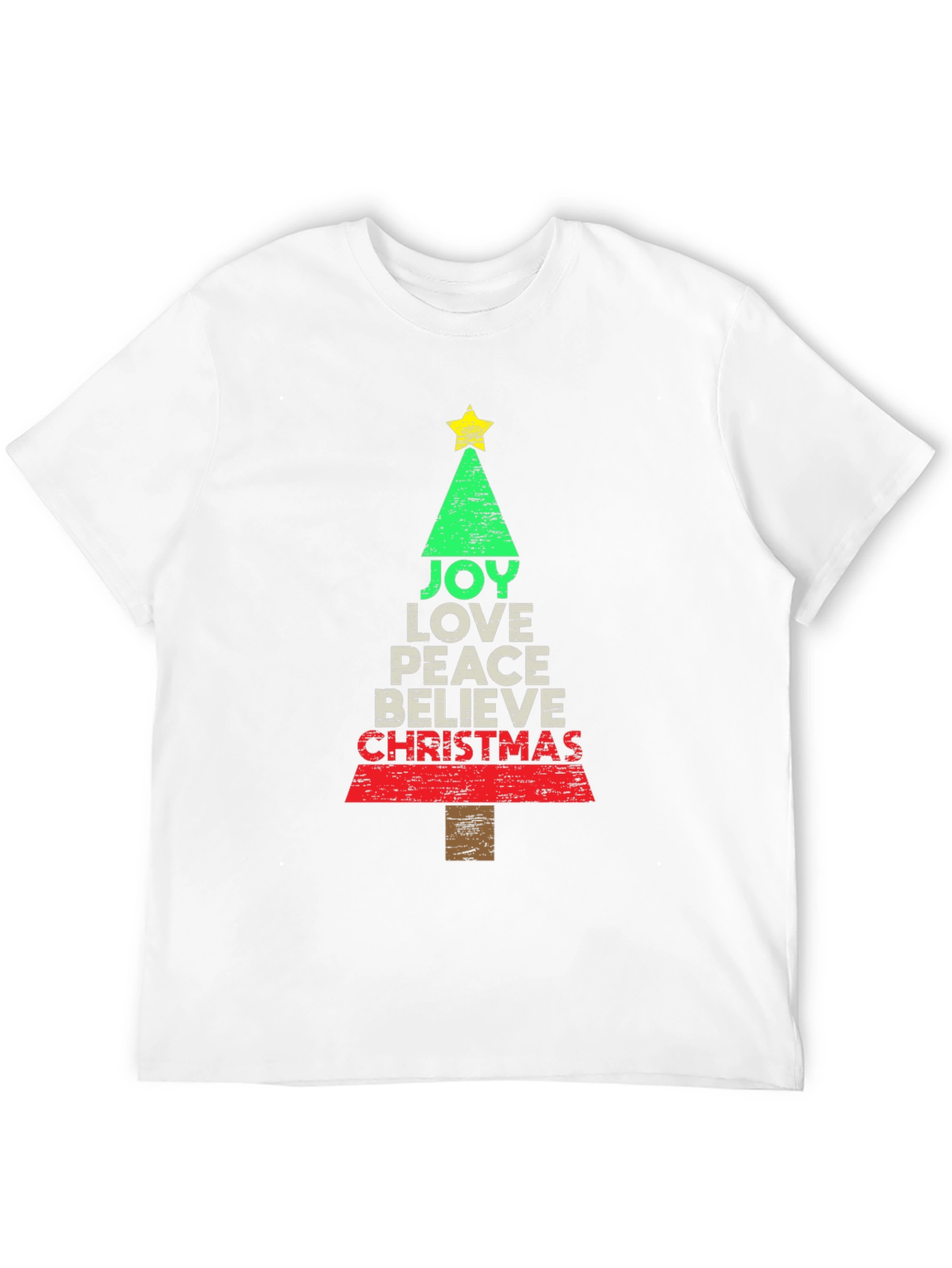Joy Love Peace Christmas Tree Holiday Graphic Tee