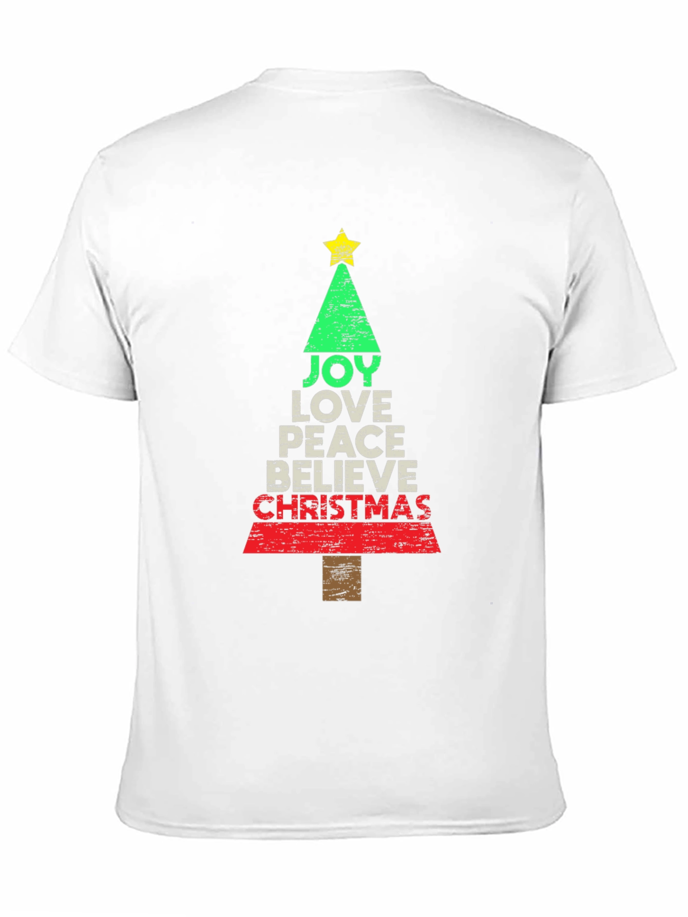 Joy Love Peace Christmas Tree Holiday Graphic Tee