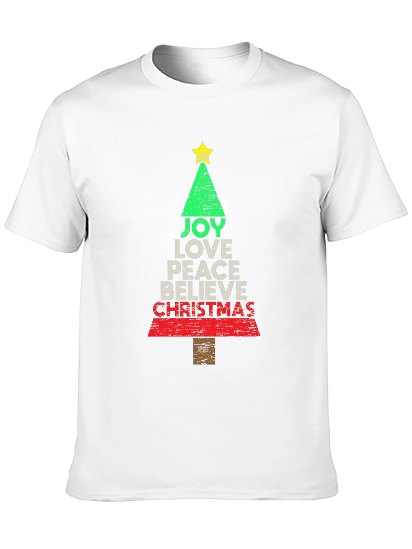 Joy Love Peace Christmas Tree Holiday Graphic Tee