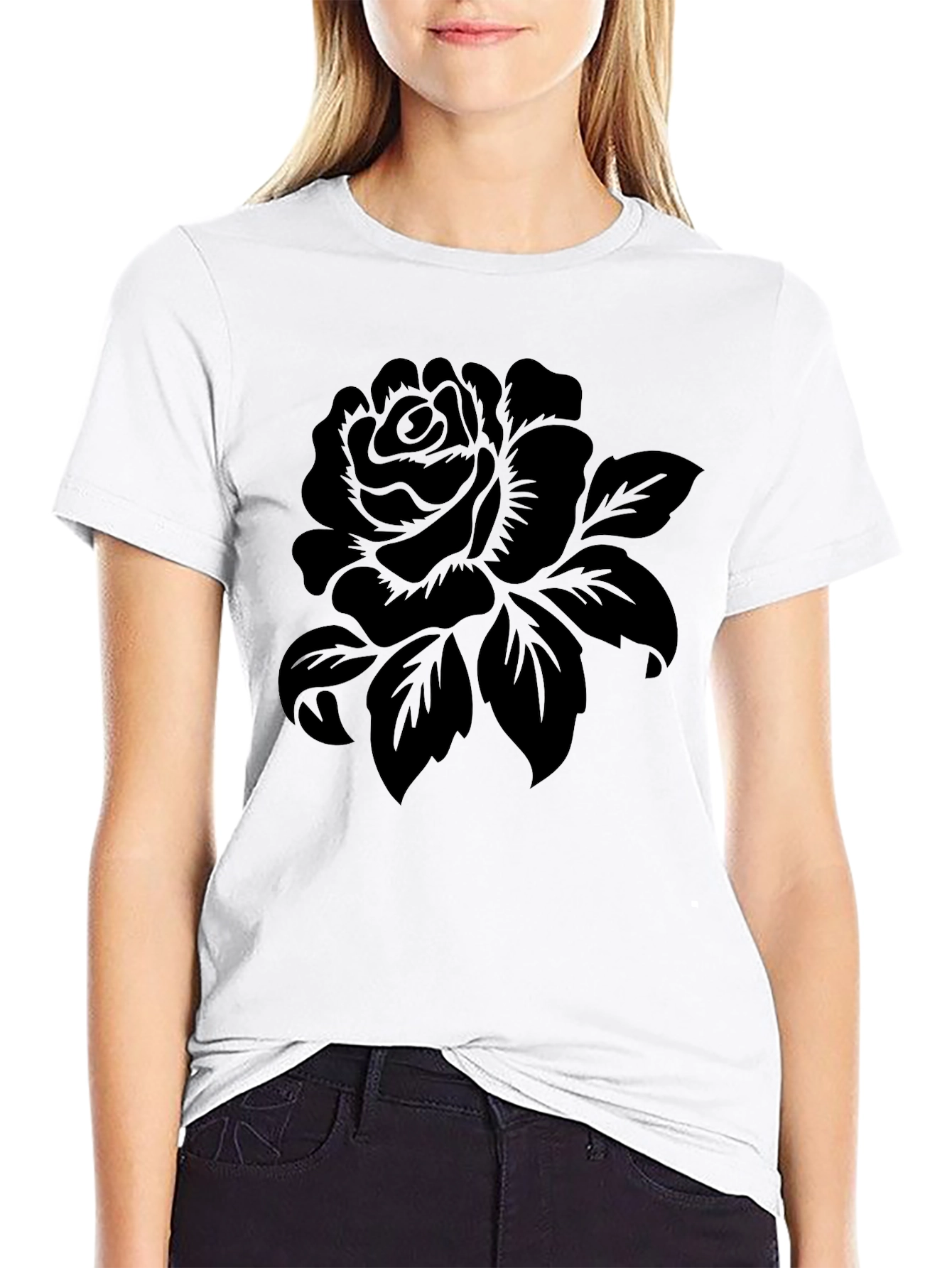Black Rose Graphic Tee - Stylish Mens Casual Wear