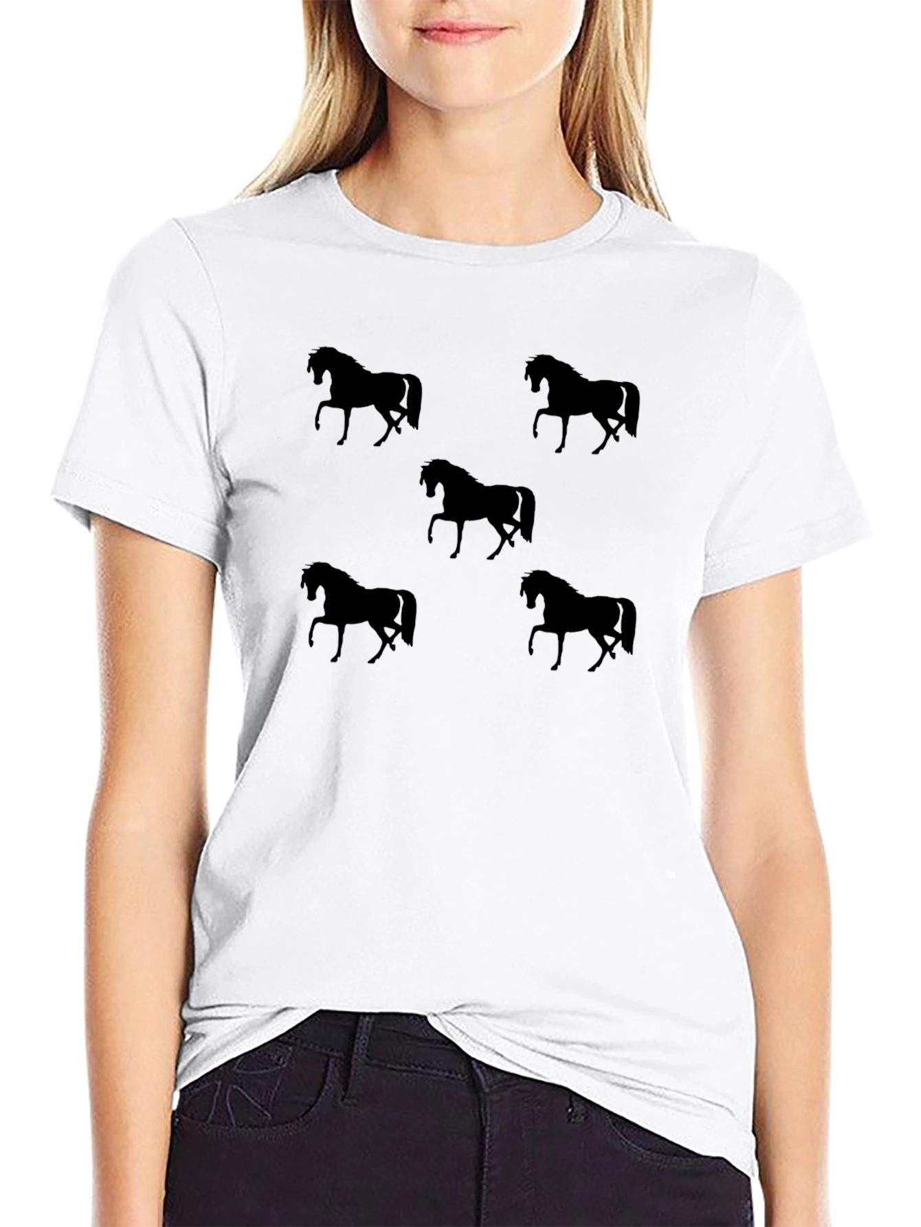 Black Horse Silhouette Graphic Tee - Unisex