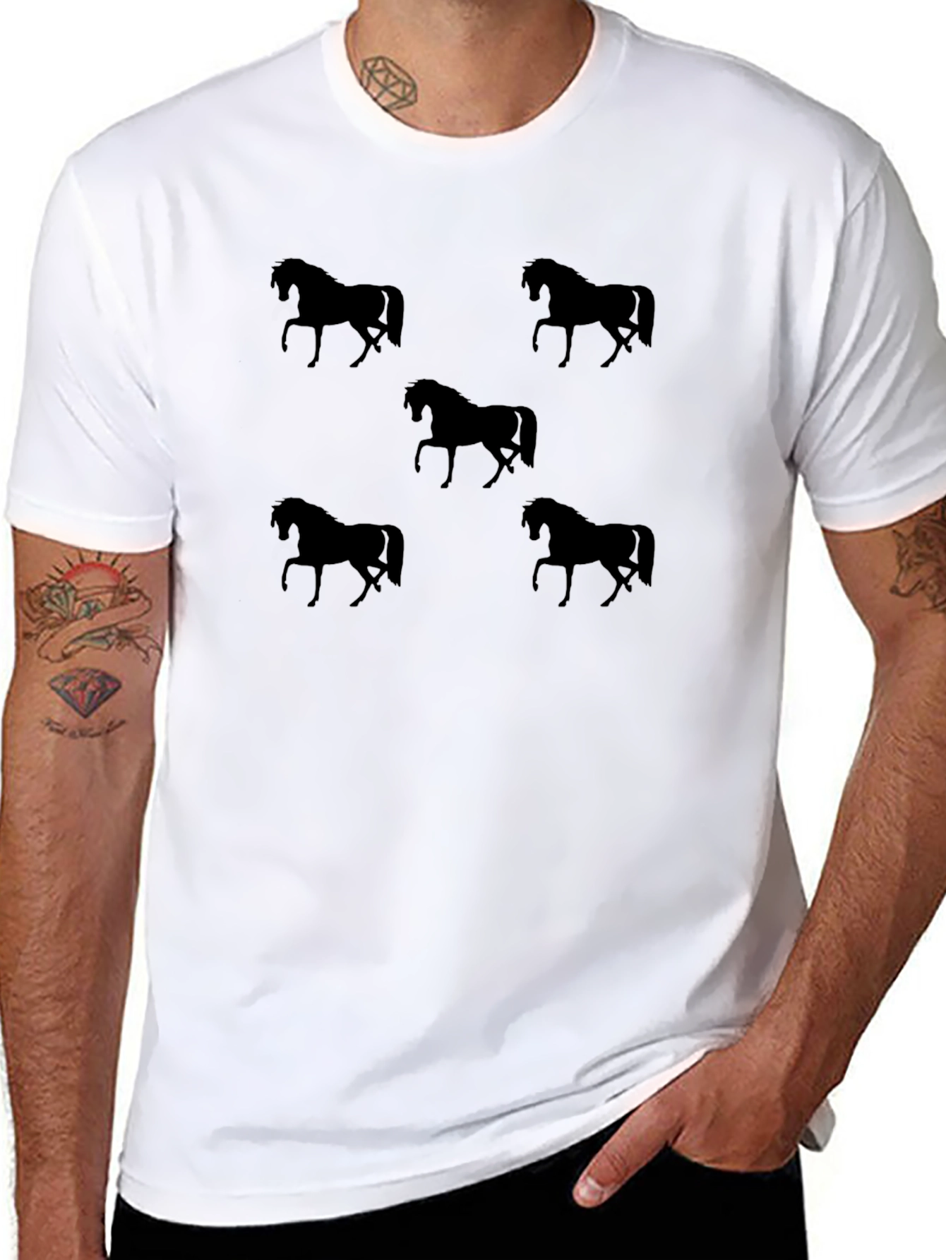 Black Horse Silhouette Graphic Tee - Unisex
