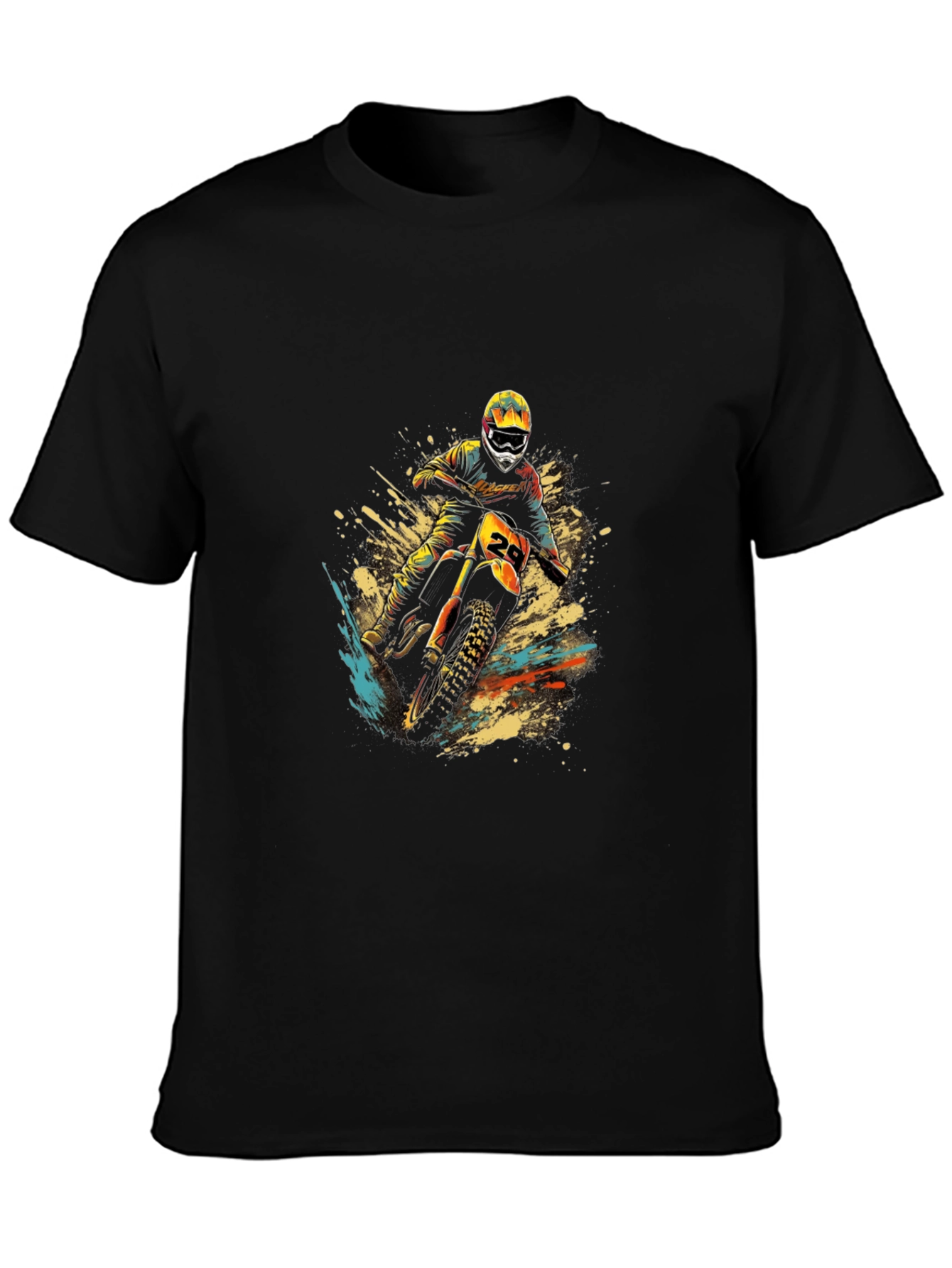 Motocross Rider Graphic T-Shirt - Black