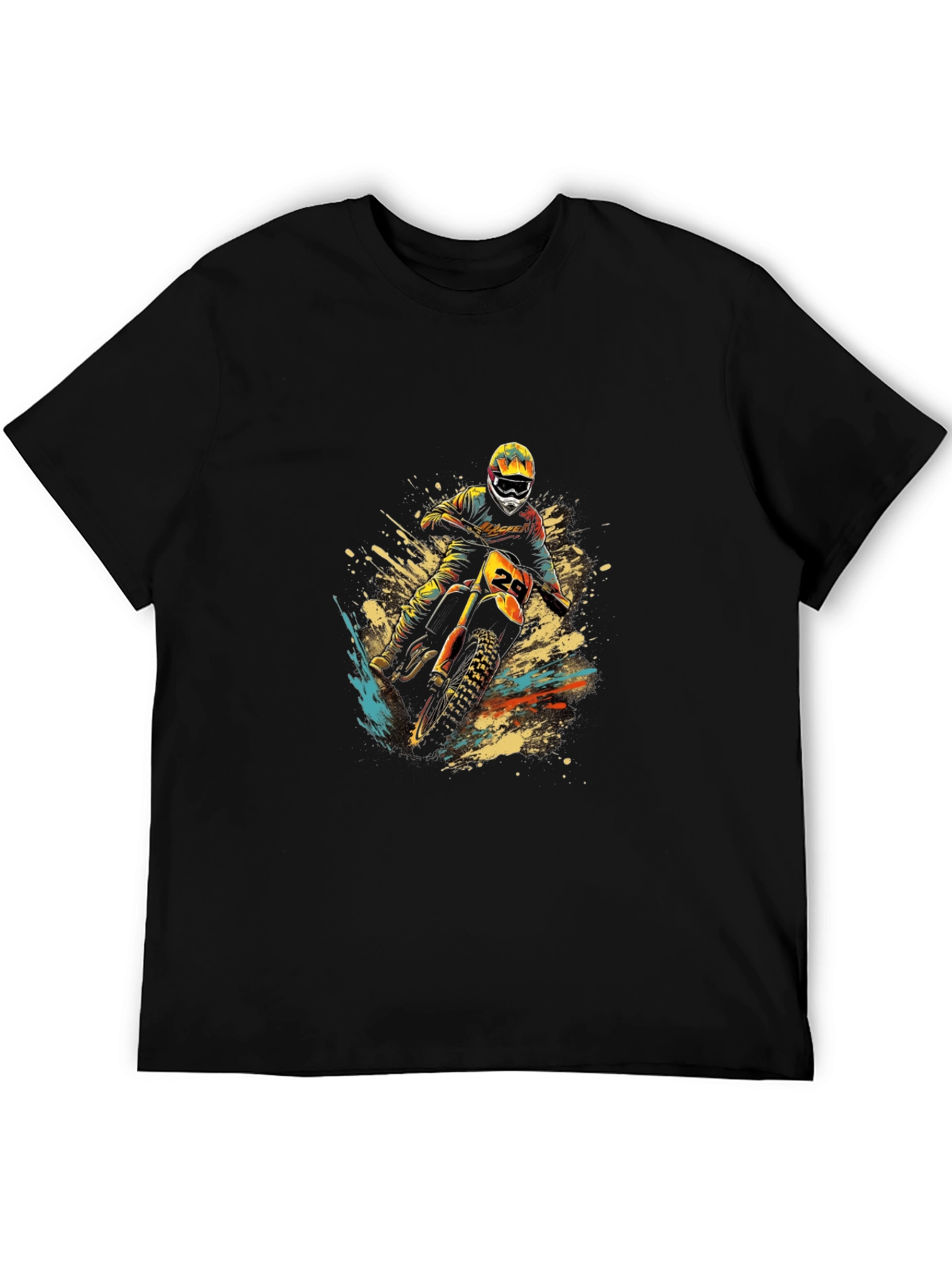 Motocross Rider Graphic T-Shirt - Black