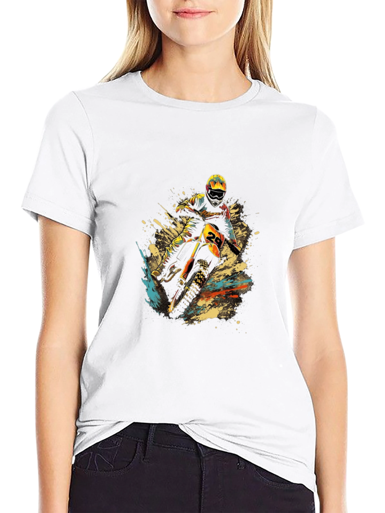 Motocross Rider Graphic T-Shirt - Black