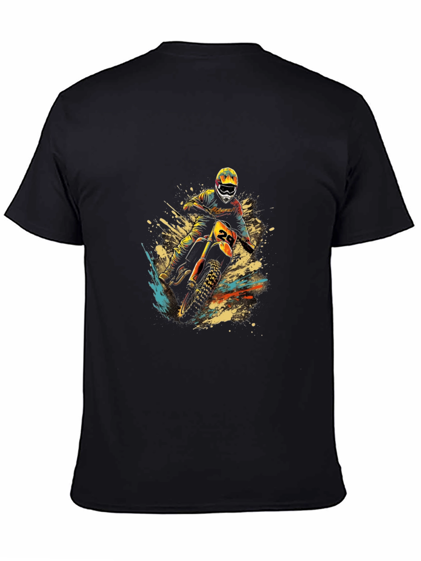 Motocross Rider Graphic T-Shirt - Black