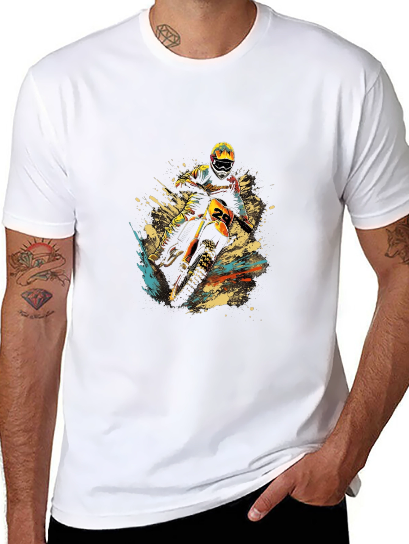 Motocross Rider Graphic T-Shirt - Black