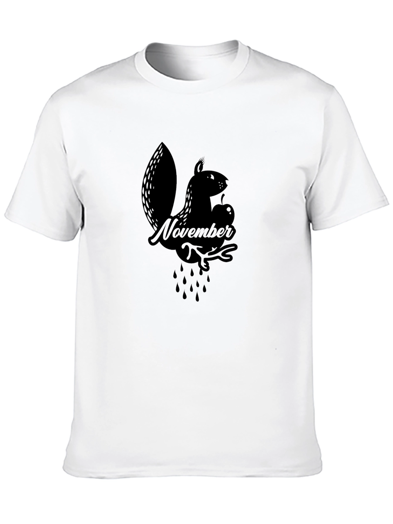 November Squirrel Black Graphic Tee