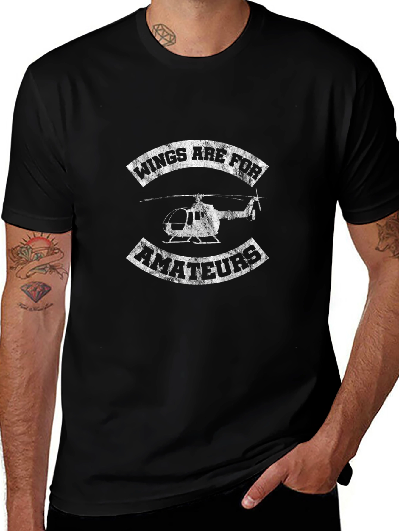 Wings Are For Amateurs Helicopter Graphic T-Shirt