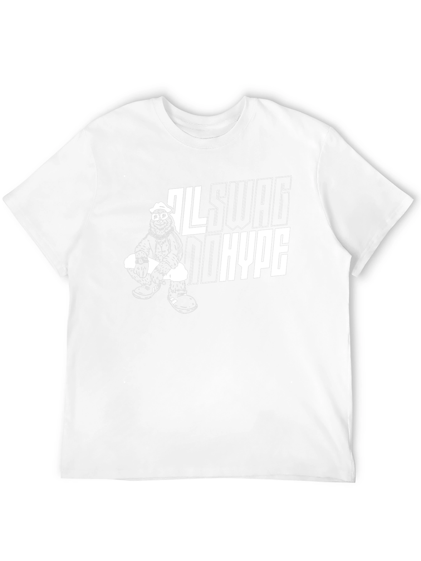 Cool Black All Swag No Hype Graphic Tee