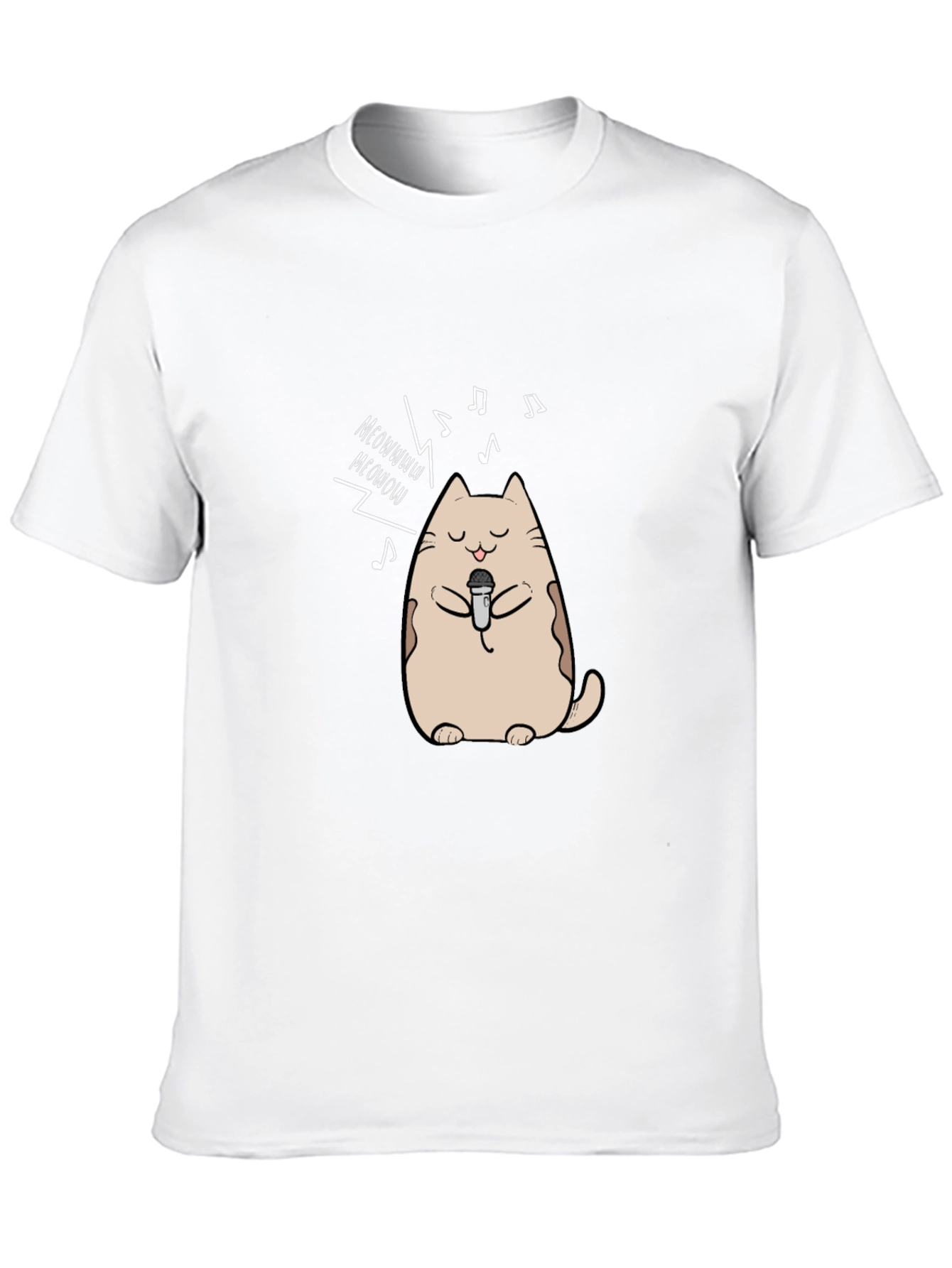 Singing Cat Graphic T-Shirt - Black