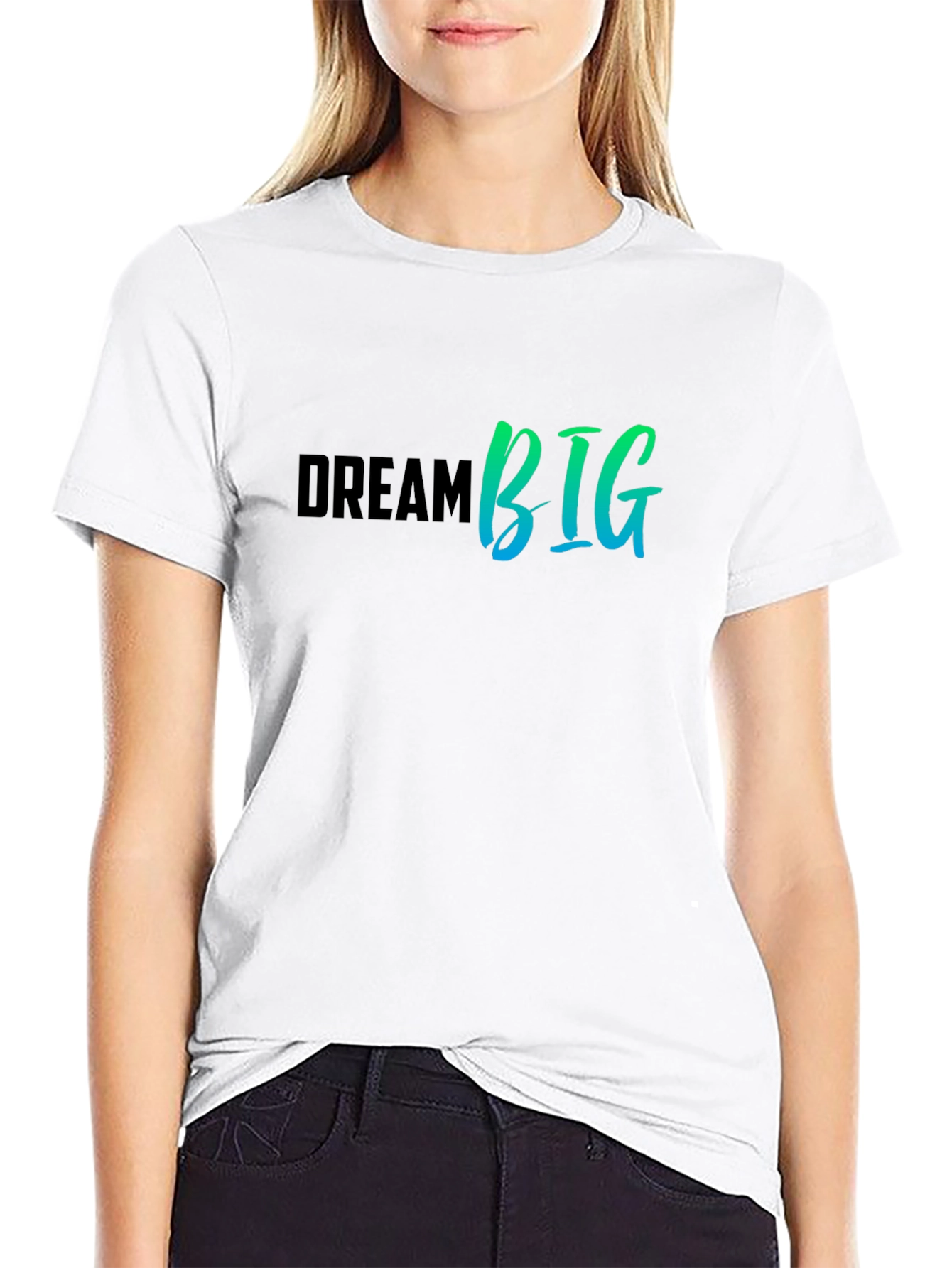 Dream Big Graphic Tee - Black Cotton T-Shirt