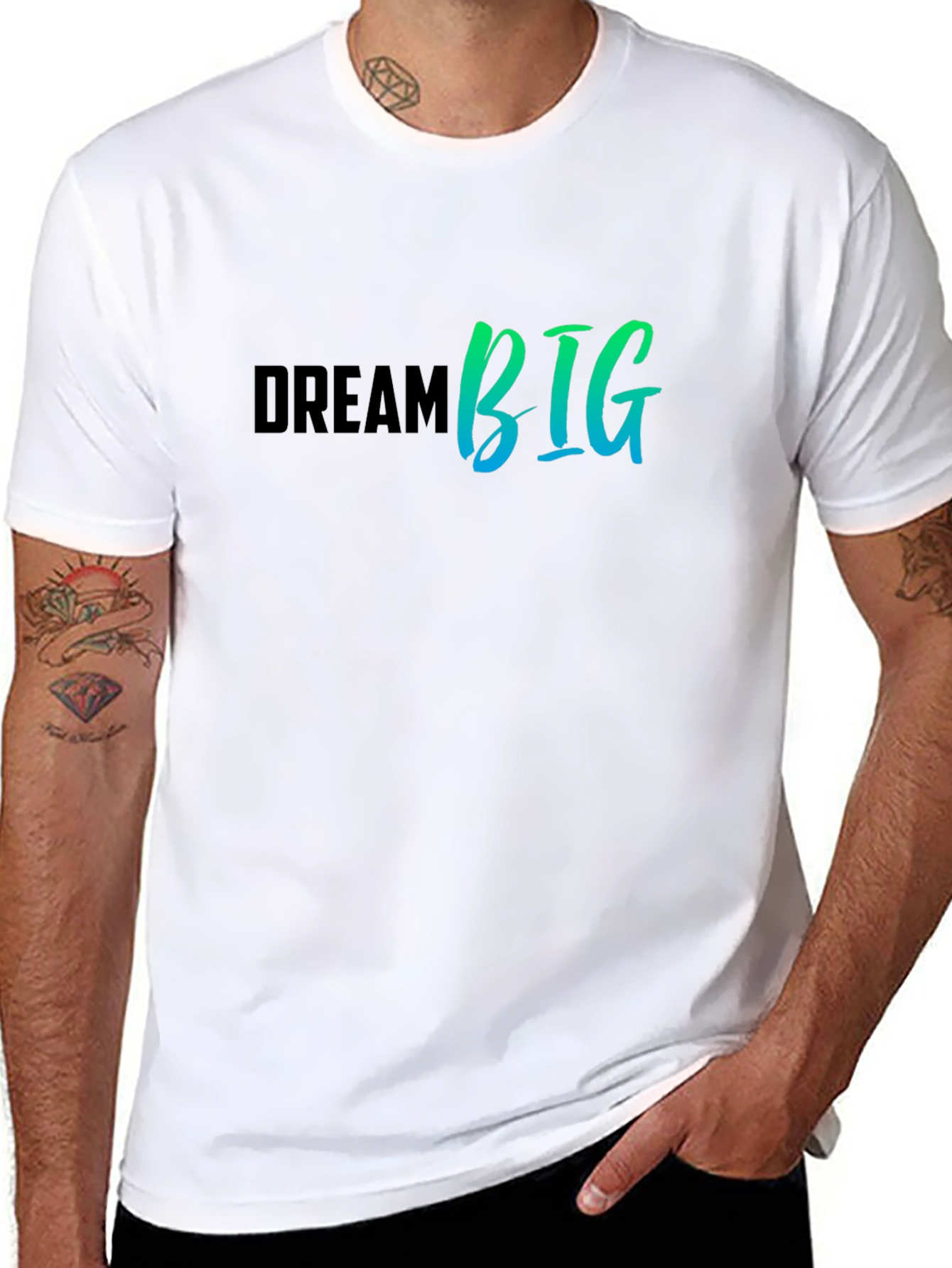Dream Big Graphic Tee - Black Cotton T-Shirt