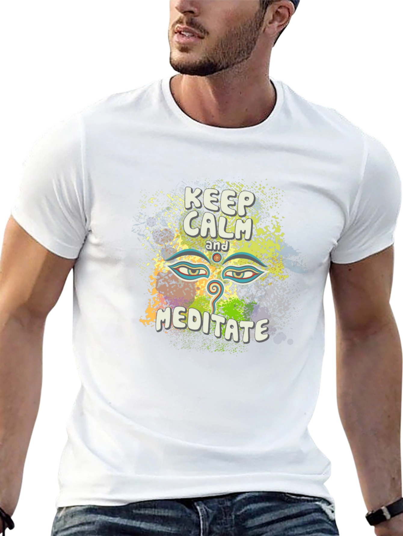 Keep Calm Meditate Tee - Spiritual Graphic T-Shirt