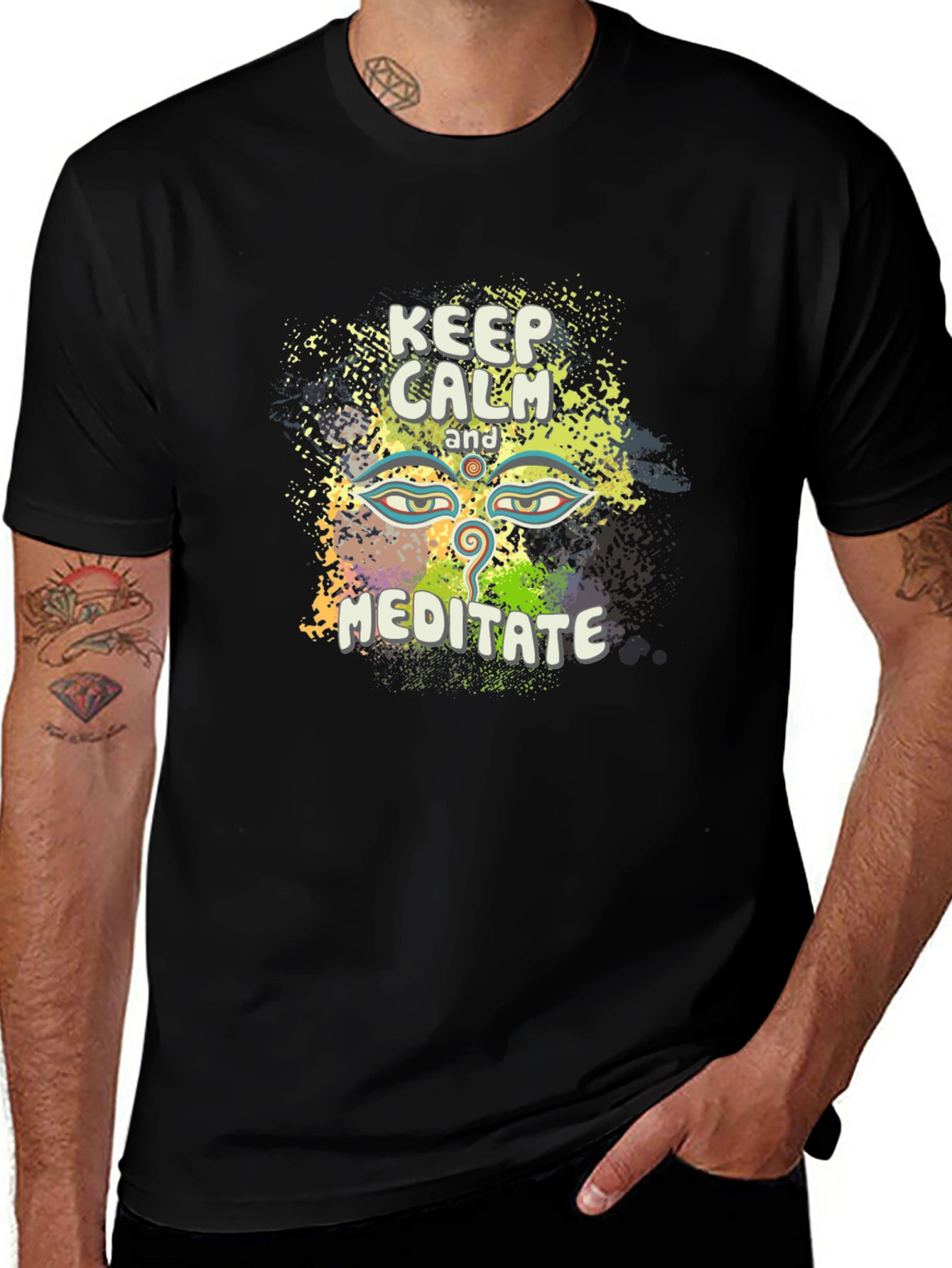 Keep Calm Meditate Tee - Spiritual Graphic T-Shirt