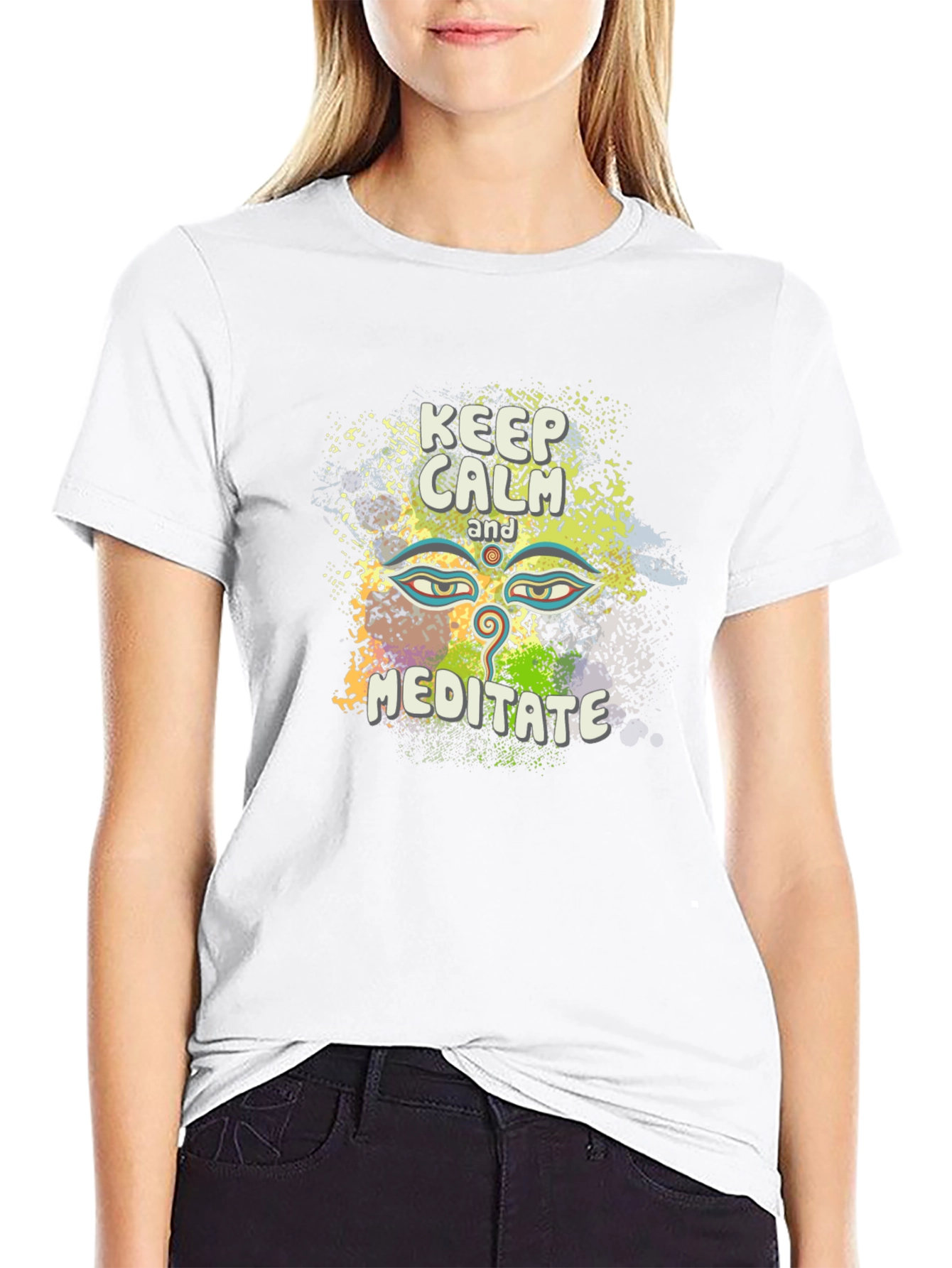 Keep Calm Meditate Tee - Spiritual Graphic T-Shirt
