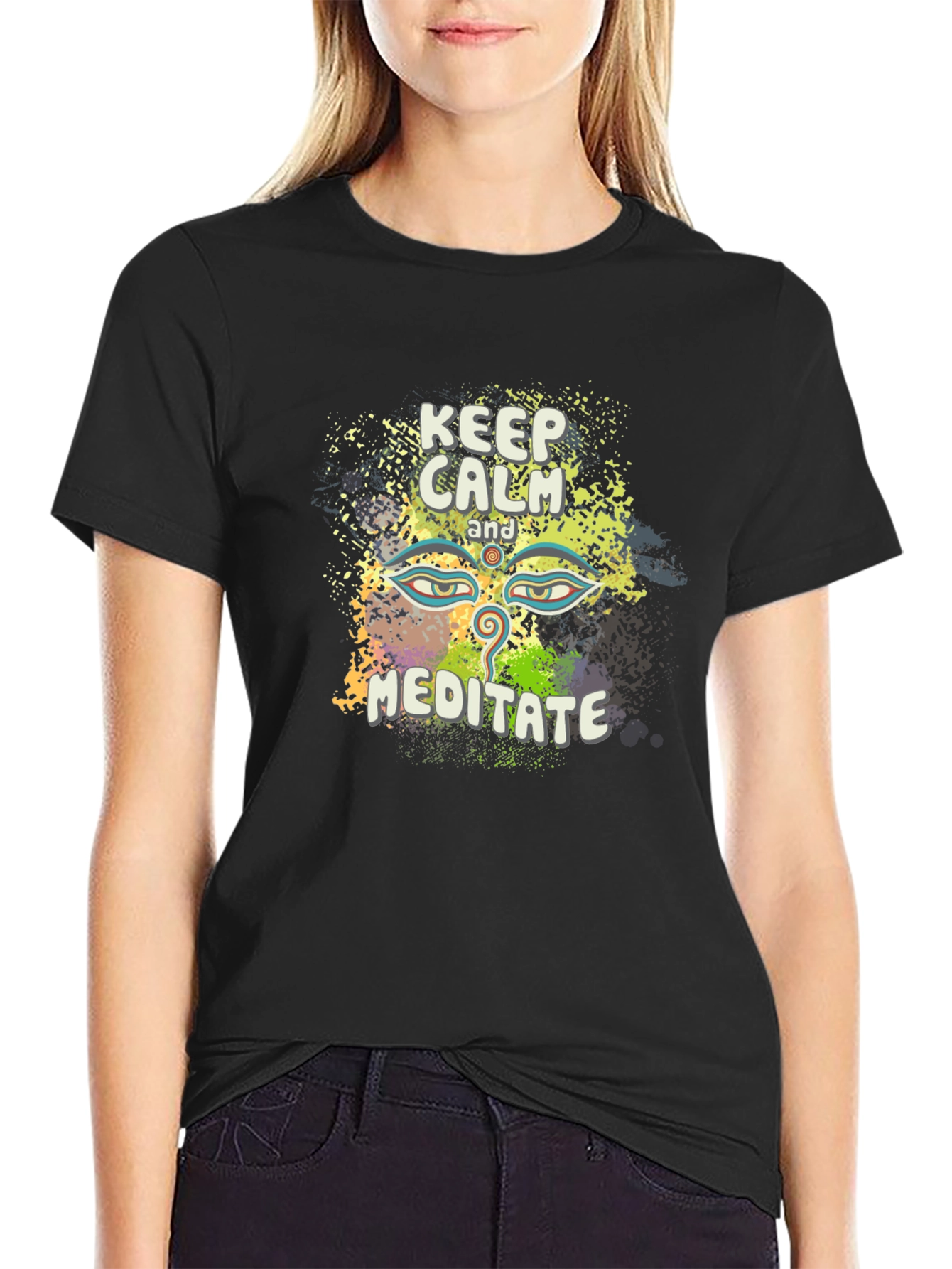Keep Calm Meditate Tee - Spiritual Graphic T-Shirt