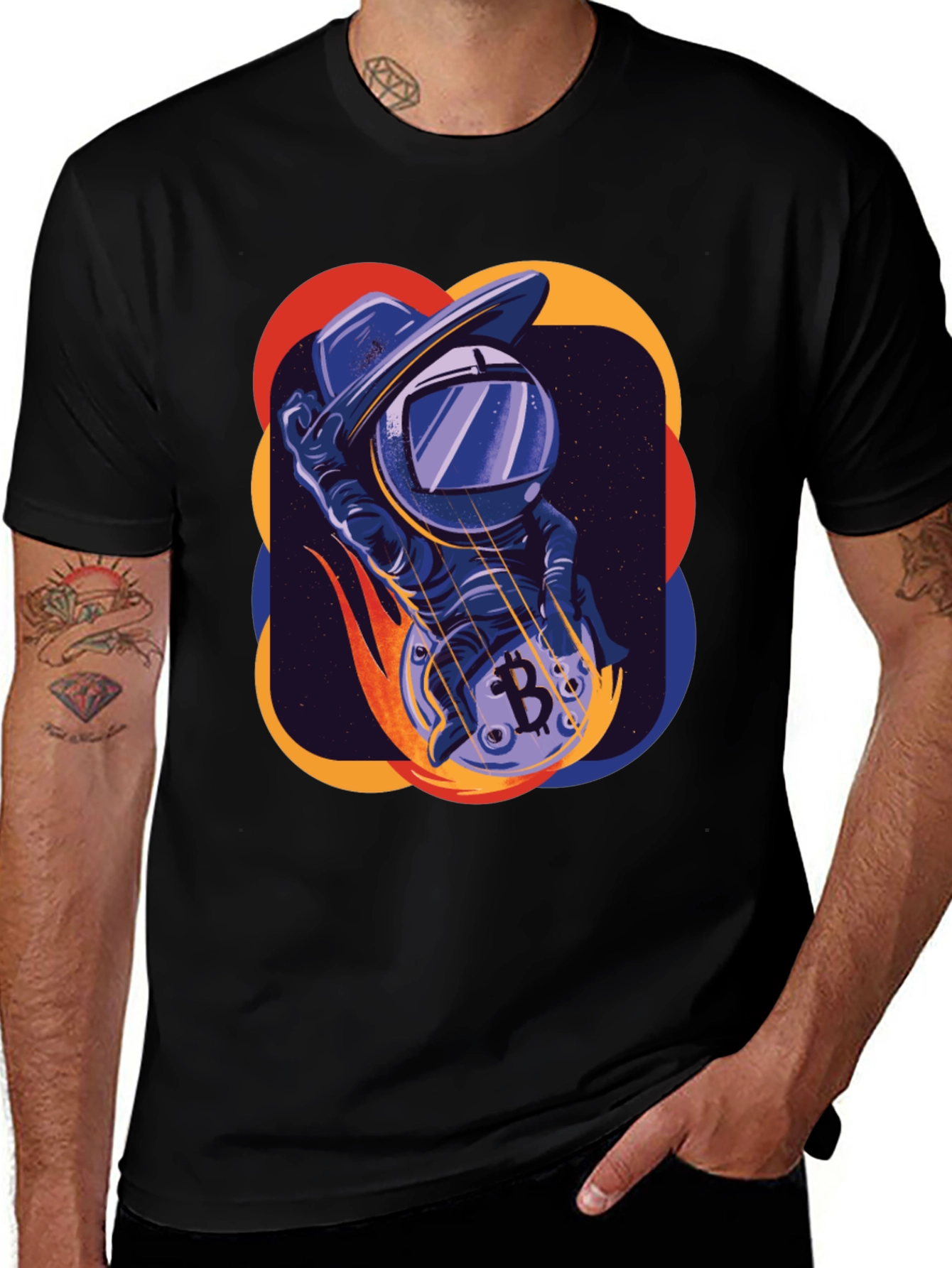 Bitcoin Astronaut Black Graphic Tee