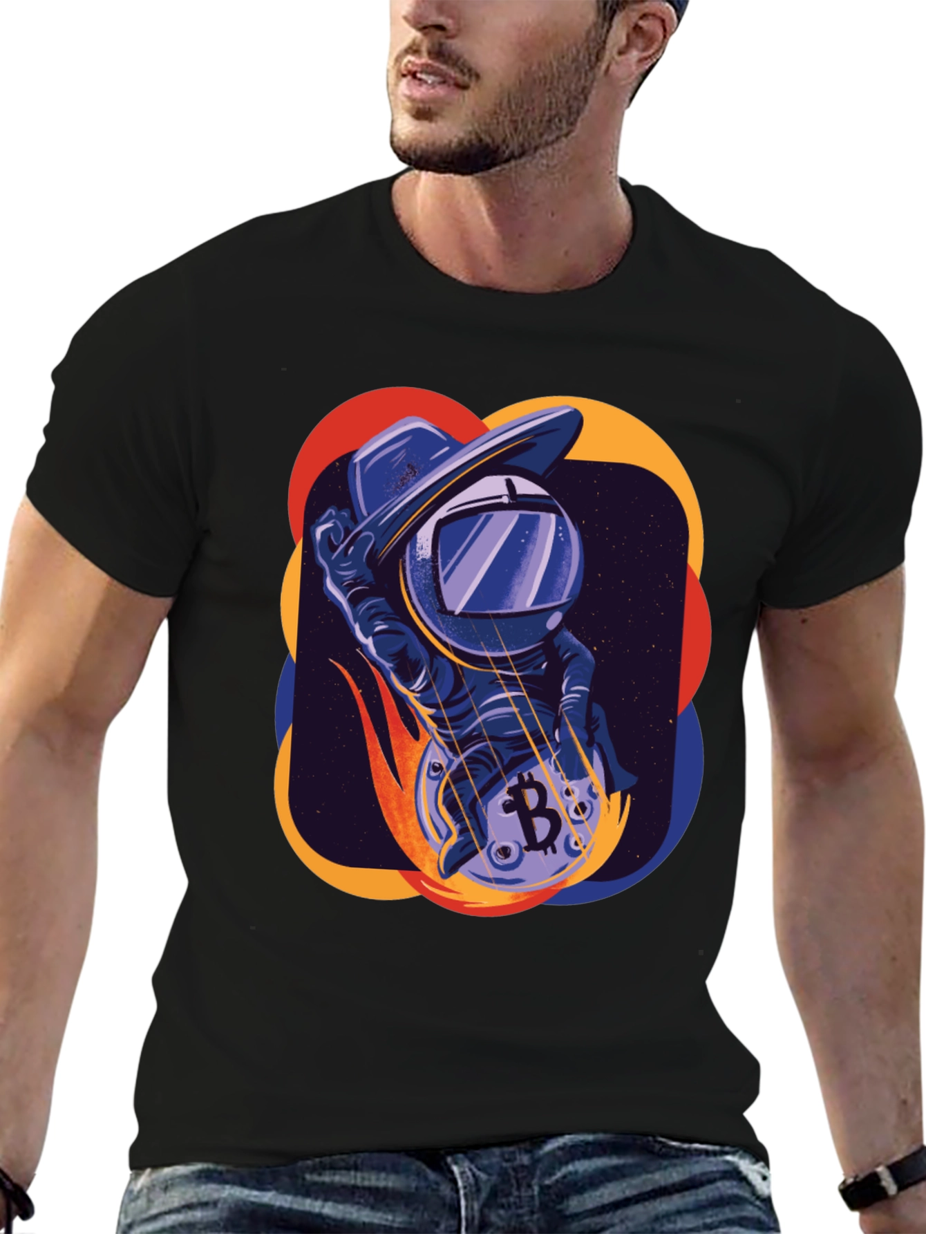 Bitcoin Astronaut Black Graphic Tee