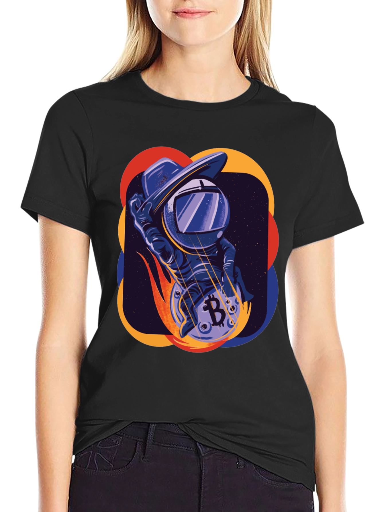 Bitcoin Astronaut Black Graphic Tee
